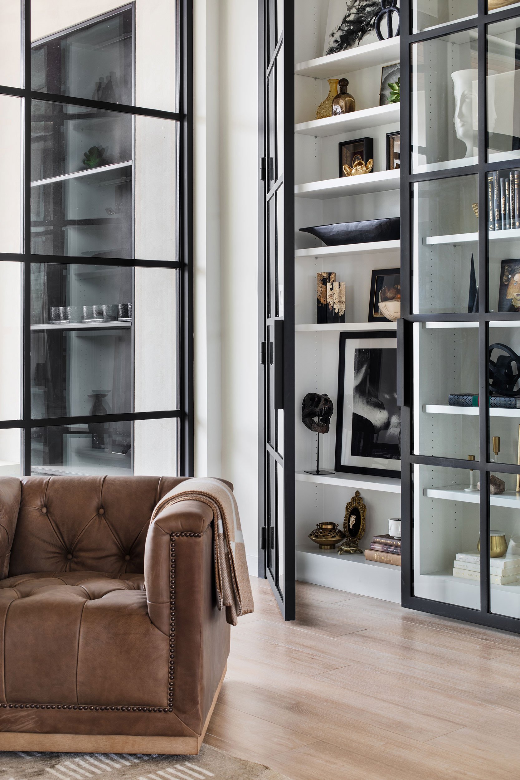 Living room vignette from the Barton Creek New Construction project, designed by Urbane Design, Austin Texas, photography by Avery Nicole Photography