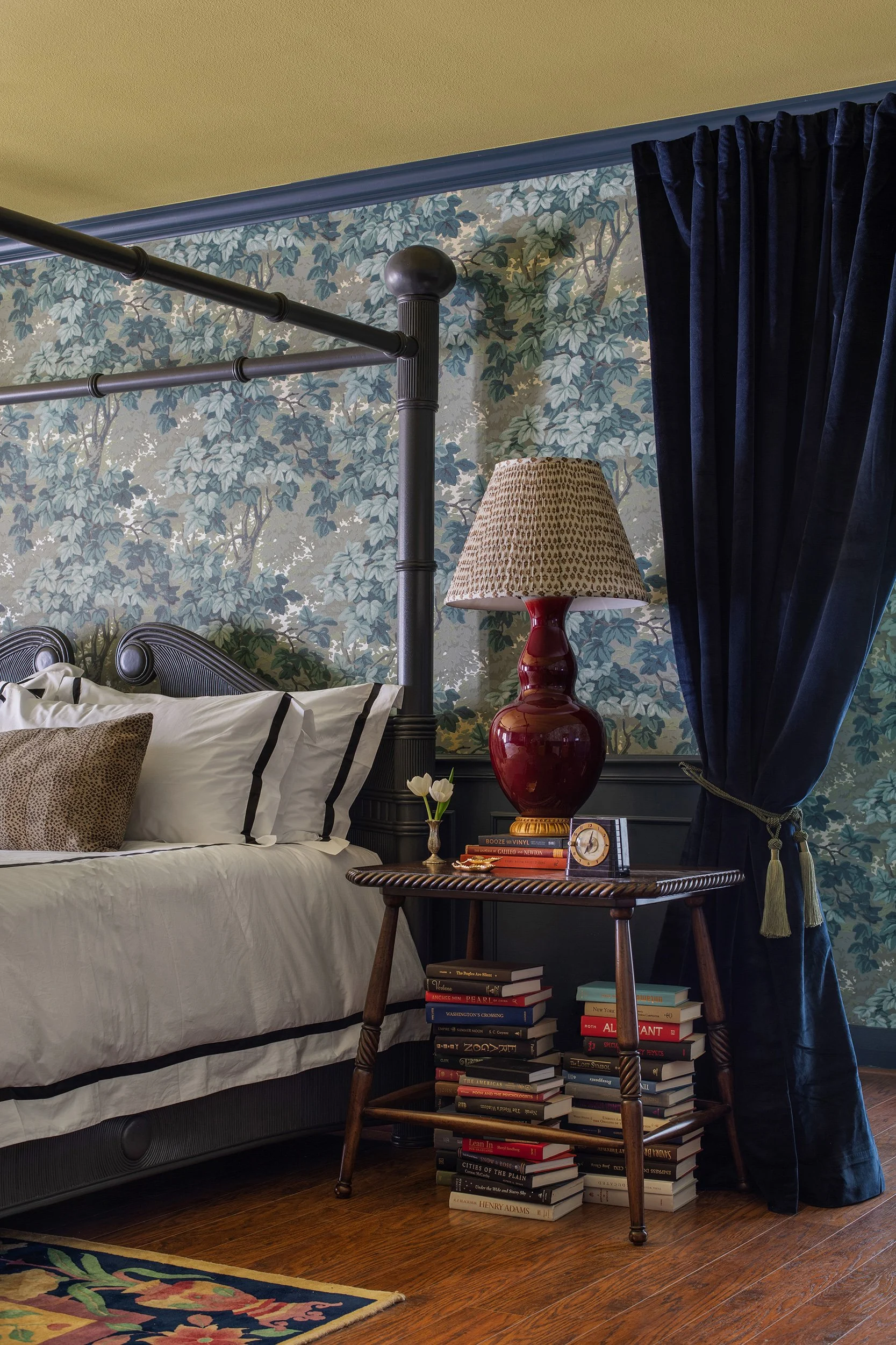 The Menagerie luxury boutique hotel the belladonna suite bedroom by Sarah Stacey Interior Design. Photography by Avery Nicole Photography and located in Fredericksburg, Texas