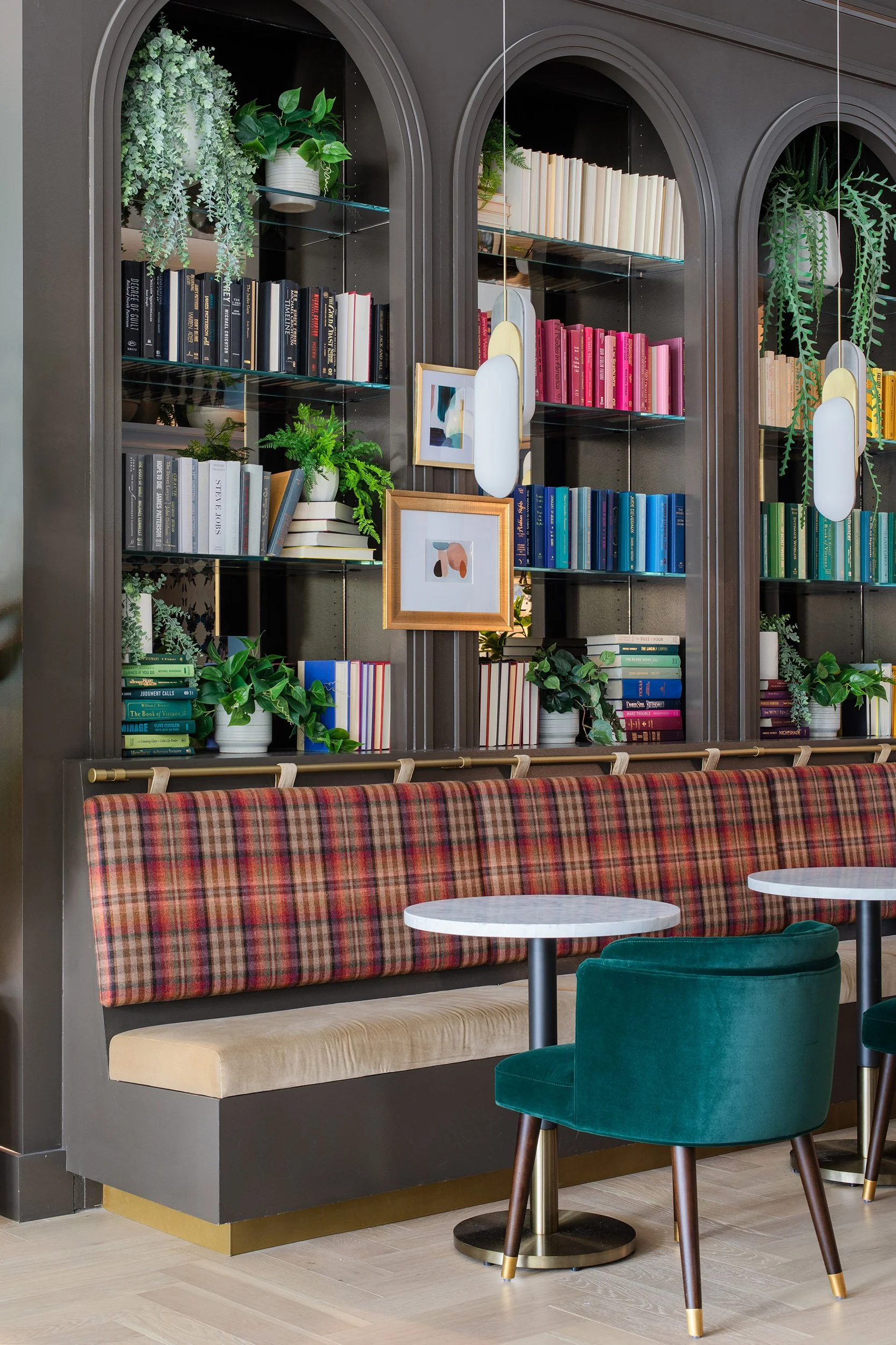Coffee bar from the Waterloo Student Housing designed by Chelsea Kloss with LV Collective, University of Texas at Austin, Austin Texas, photography by Avery Nicole Photography