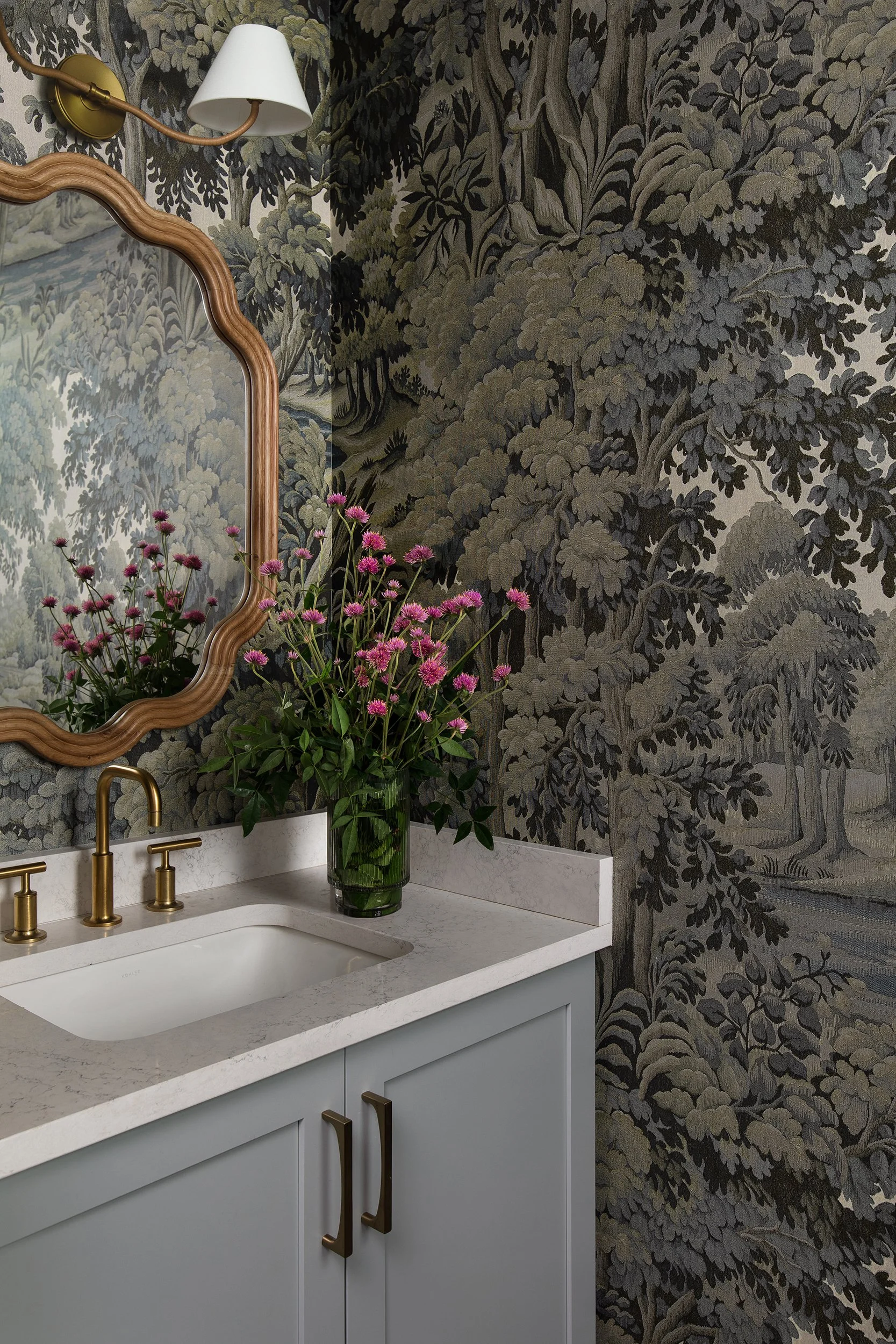 Bamford residence powder room interior design by Spaces Designed, residential photography by Avery Nicole Photography and located in Austin, Texas