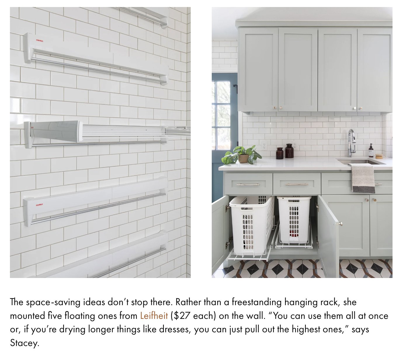 Domino tearsheet 2021 featuring Austin, Texas laundry room by Sarah Stacey Interior Design, photography by Avery Nicole Photography