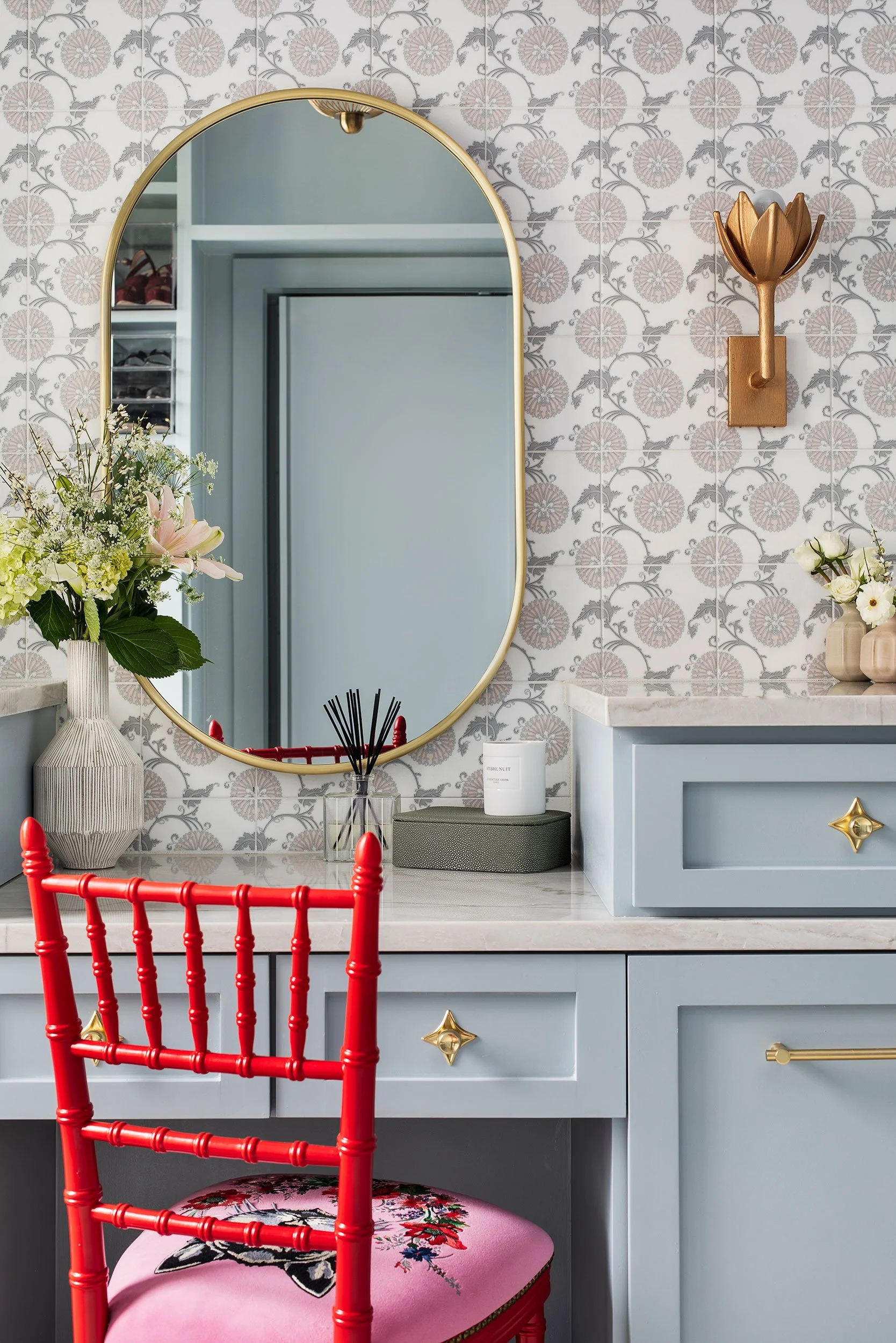 Closet vignette from the Barton Creek New Construction project, designed by Urbane Design, Austin Texas, photography by Avery Nicole Photography