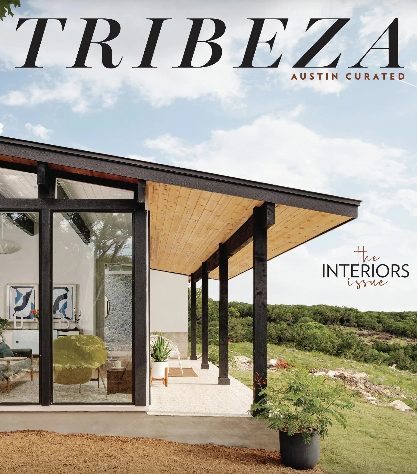 Tribeza Interiors Magazine tearsheet featuring Austin, Texas home by Heather Scott Home & Design, photography by Avery Nicole Photography
