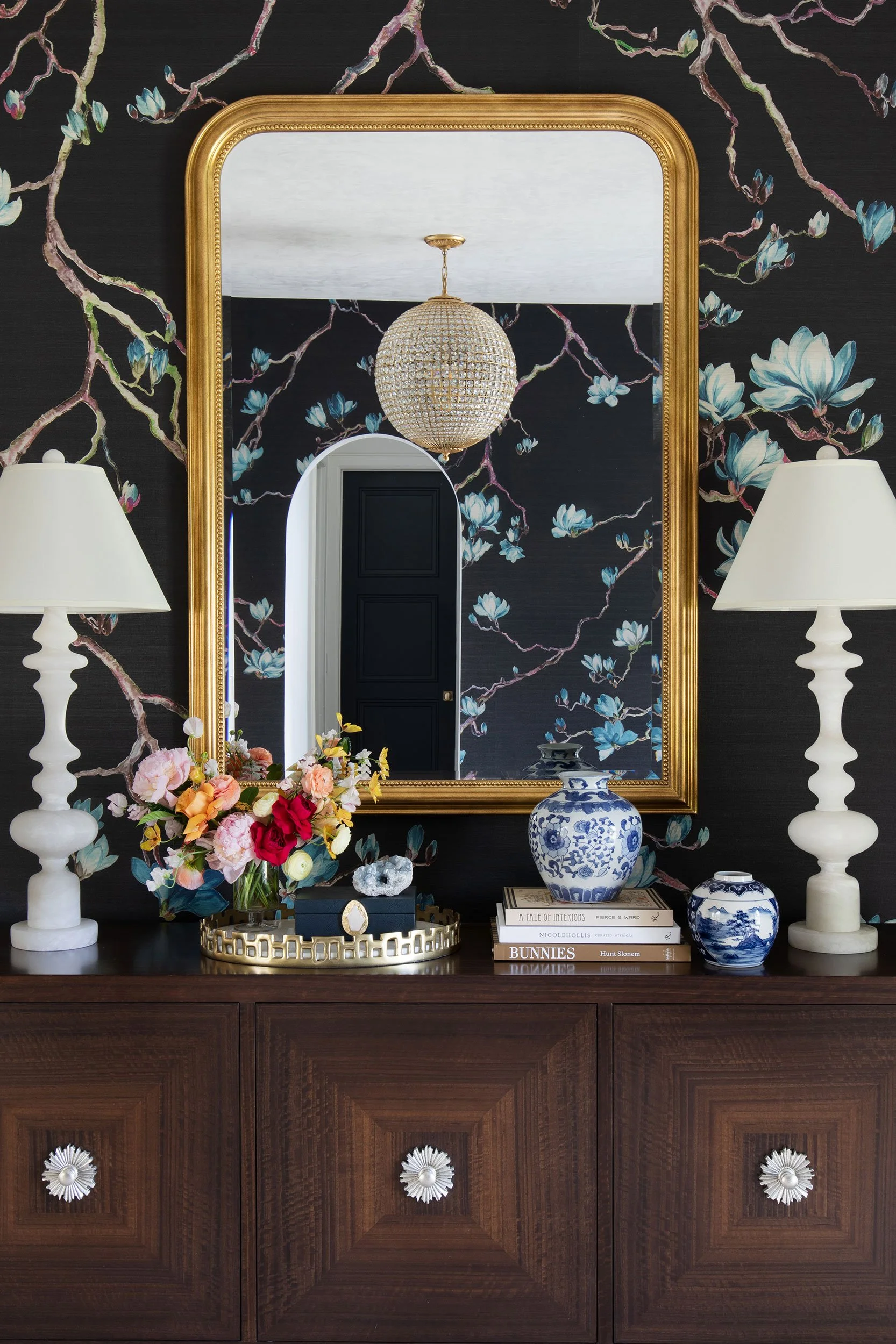 Entry vignette from Classic Casa designed by Heather Scott Home & Design, Austin Texas, photography by Avery Nicole Photography