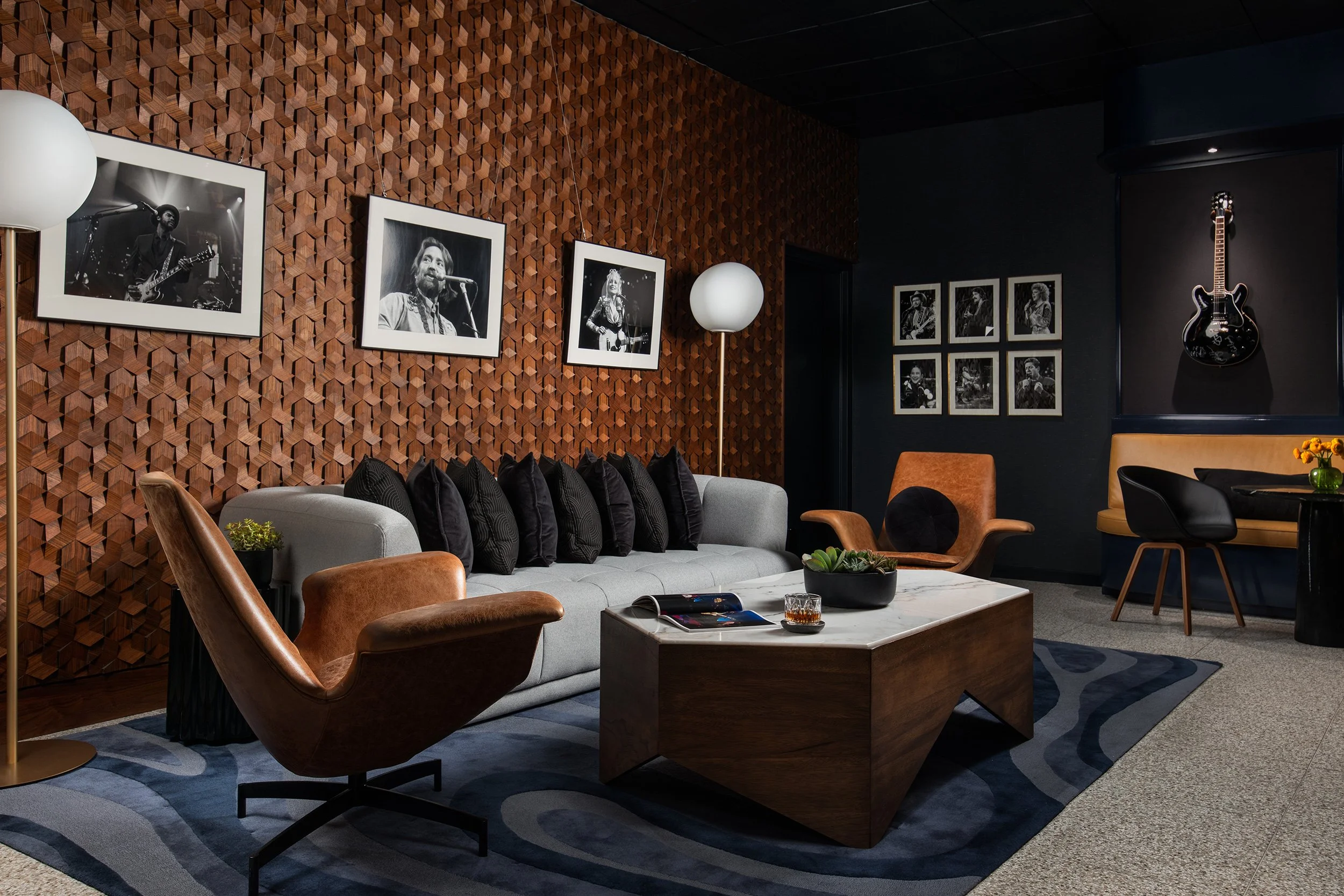 Austin PBS and ACL Live Headquarters green room design by Britt Design Group, commercial interior design photography by Avery Nicole Photography and located in Austin, Texas