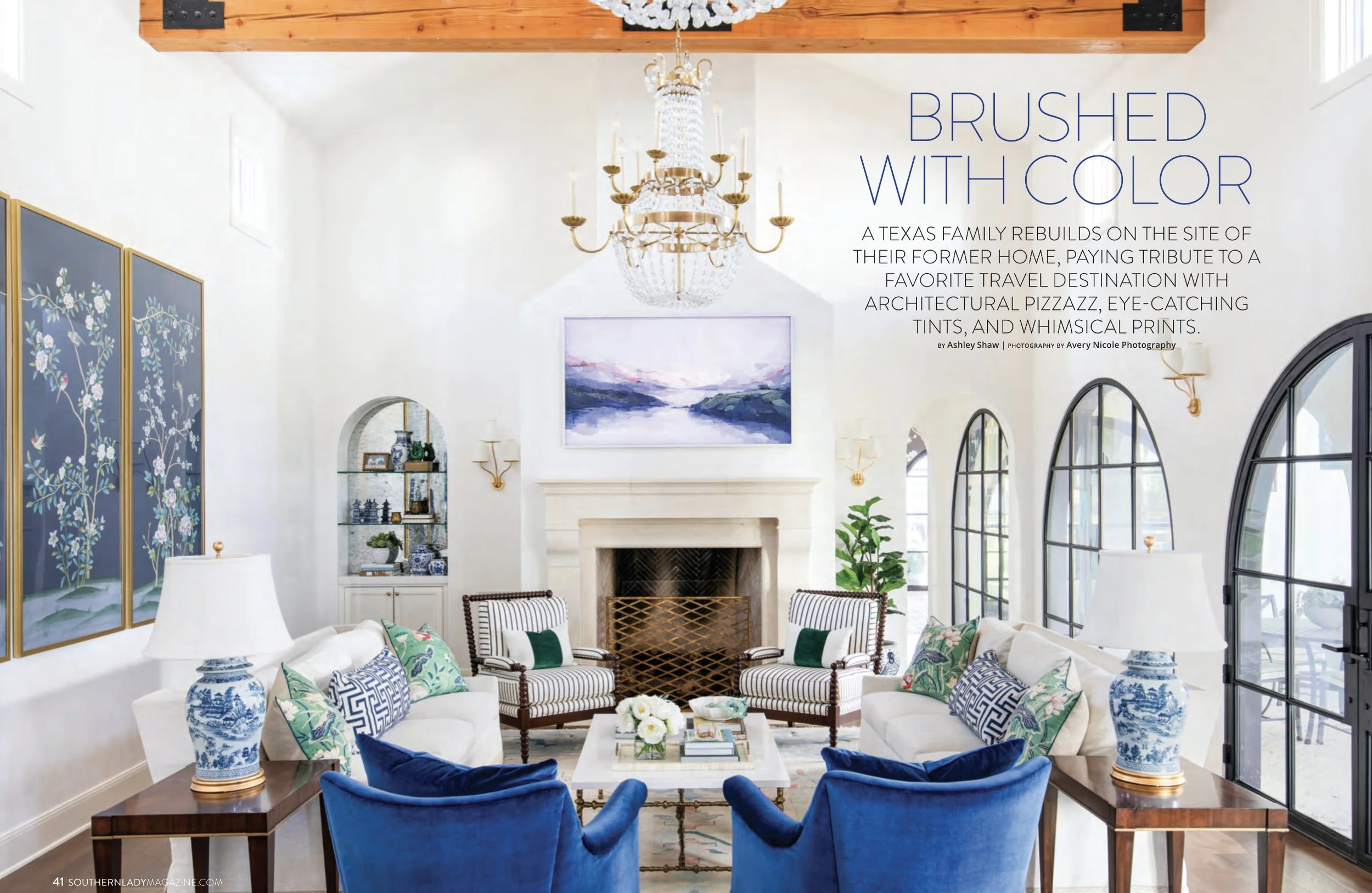 Southern Lady Magazine Southern Style Decorating tearsheet 2023 featuring Austin, Texas home by Heather Scott Home & Design, photography by Avery Nicole Photography