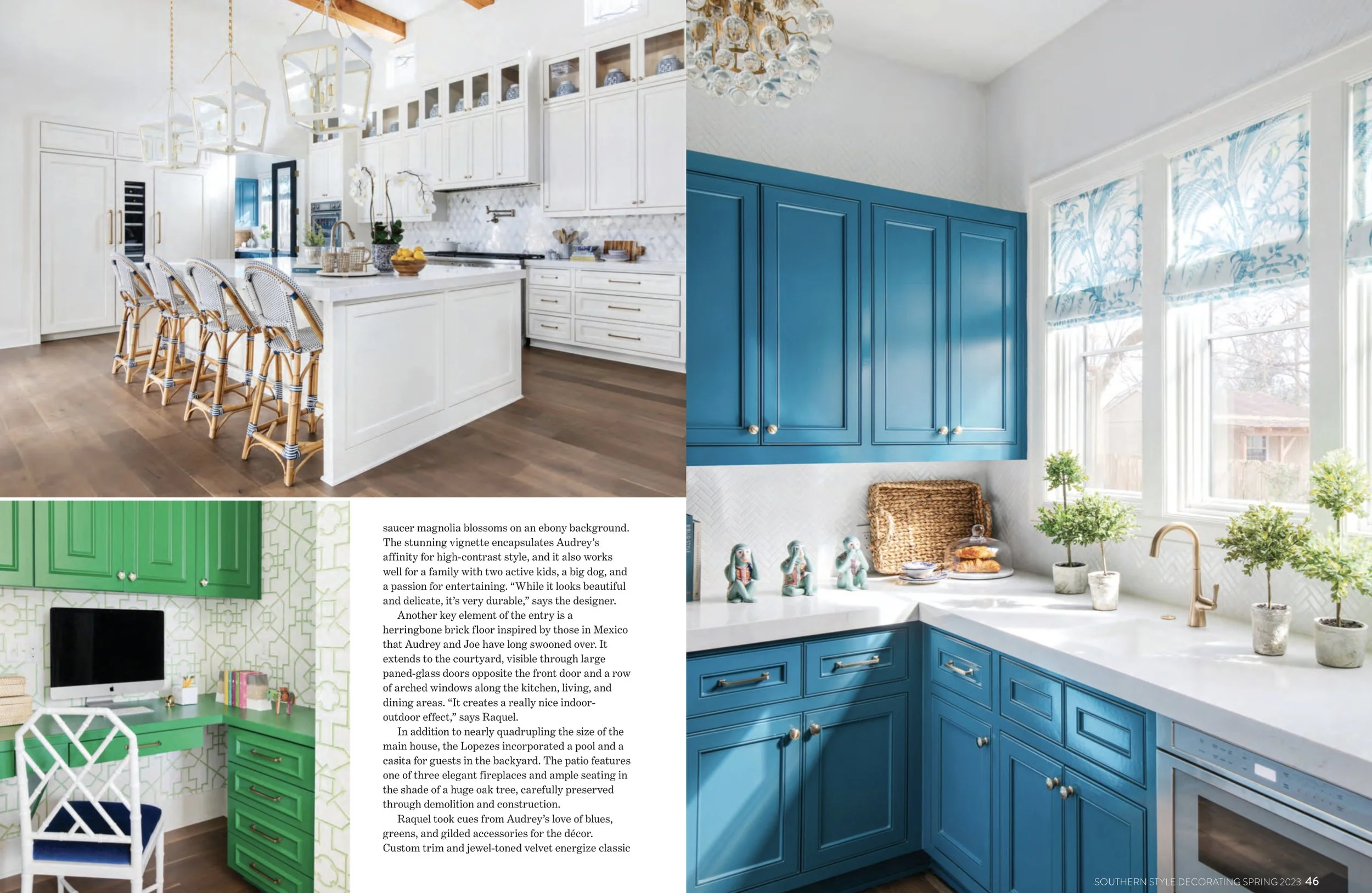 Southern Lady Magazine Southern Style Decorating tearsheet 2023 featuring Austin, Texas home by Heather Scott Home & Design, photography by Avery Nicole Photography