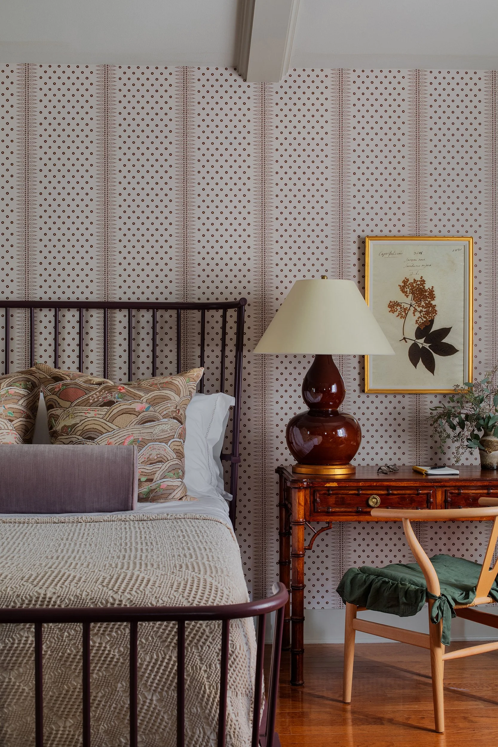 The Menagerie luxury boutique hotel the carriage house bedroom by Sarah Stacey Interior Design. Photography by Avery Nicole Photography and located in Fredericksburg, Texas