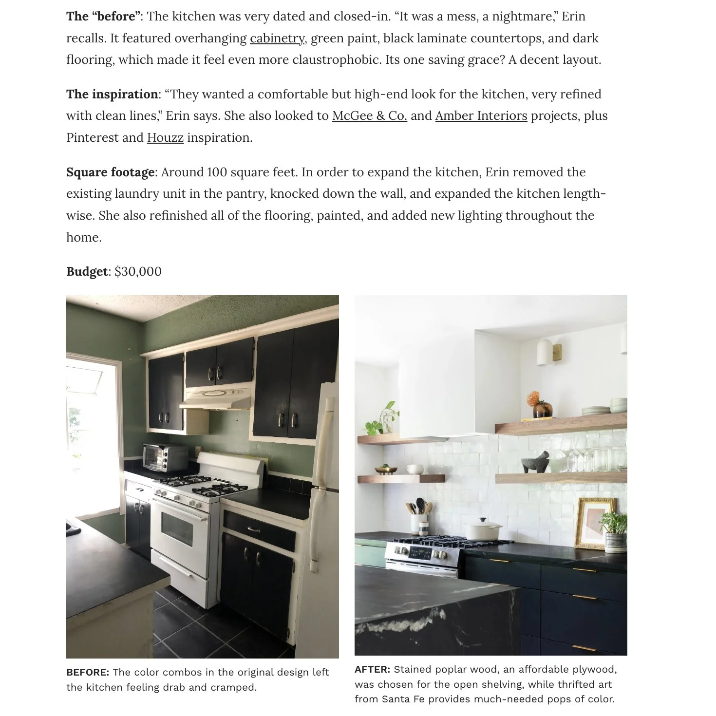 Architectural Digest Clever tearsheet 2020 featuring Austin, Texas kitchen by Hello Home, photography by Avery Nicole Photography