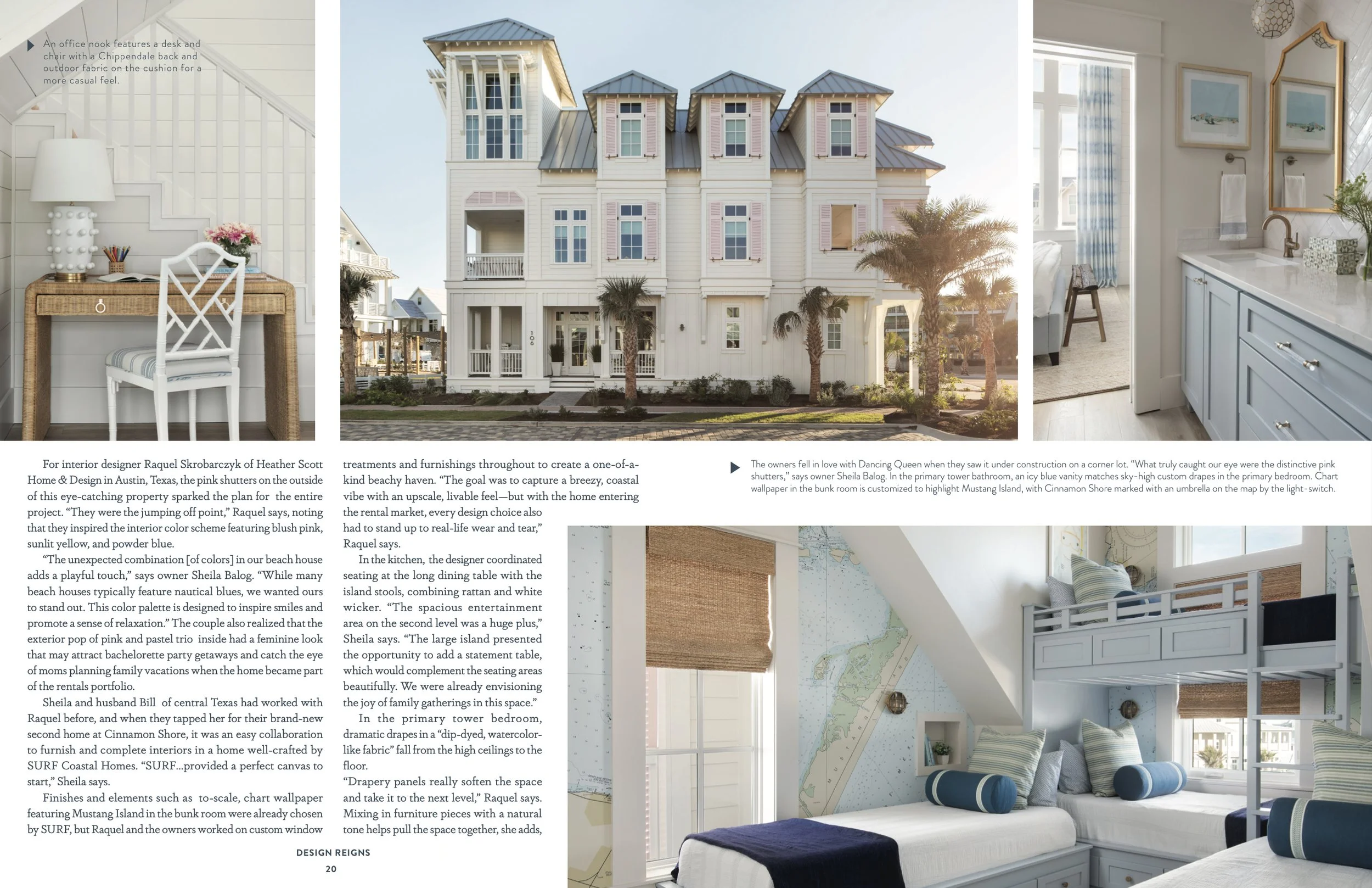 Cinnamon Shore Magazine Summer 2025 featuring Dancing Queen home by Heather Scott Home & Design, Port Aransas, Texas, photography by Avery Nicole Photography