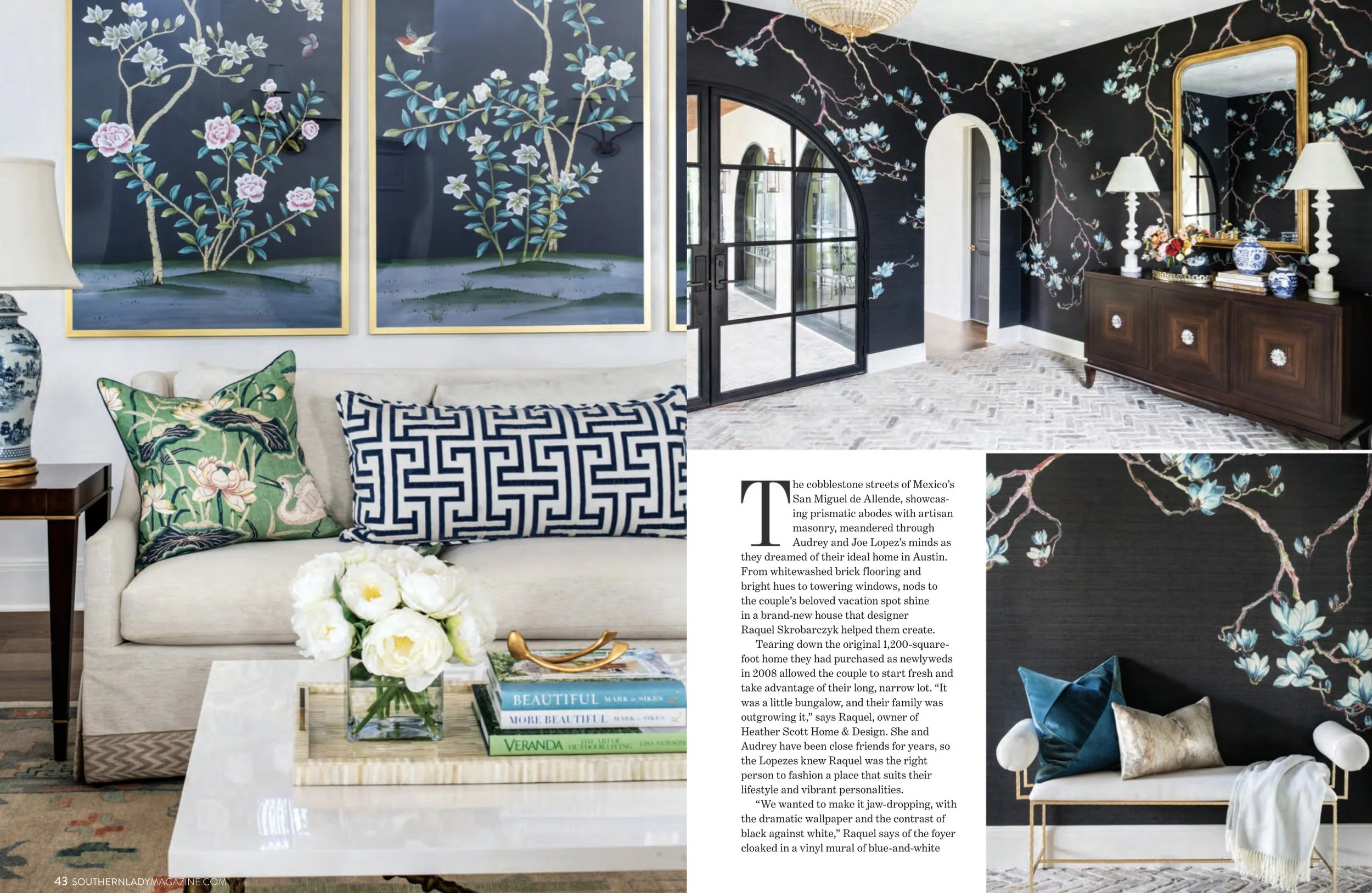Southern Lady Magazine Southern Style Decorating tearsheet 2023 featuring Austin, Texas home by Heather Scott Home & Design, photography by Avery Nicole Photography