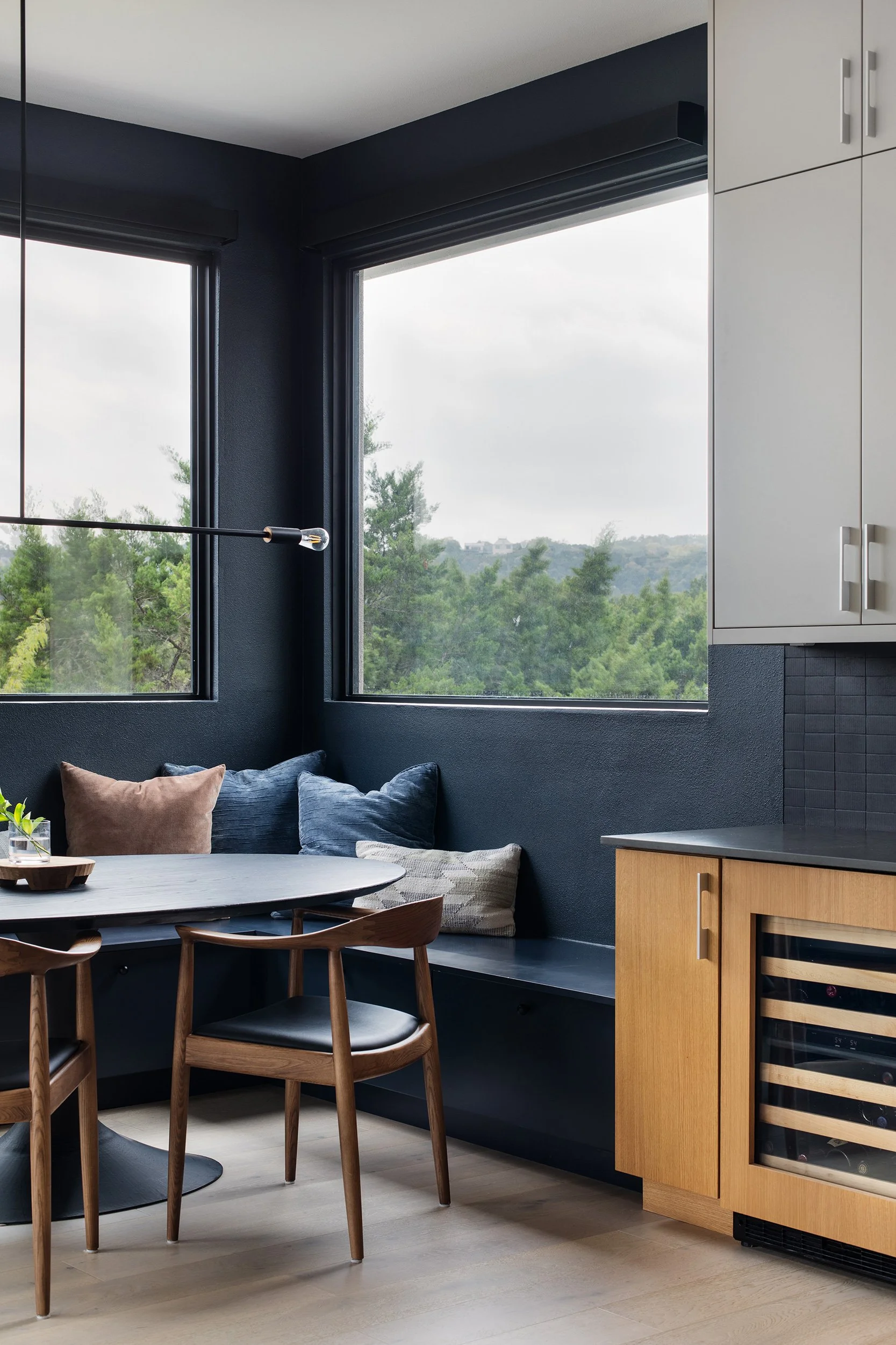Breakfast nook from the Weston Lane Project, designed by Patrice Nichole Studio, Austin Texas, photography by Avery Nicole Photography