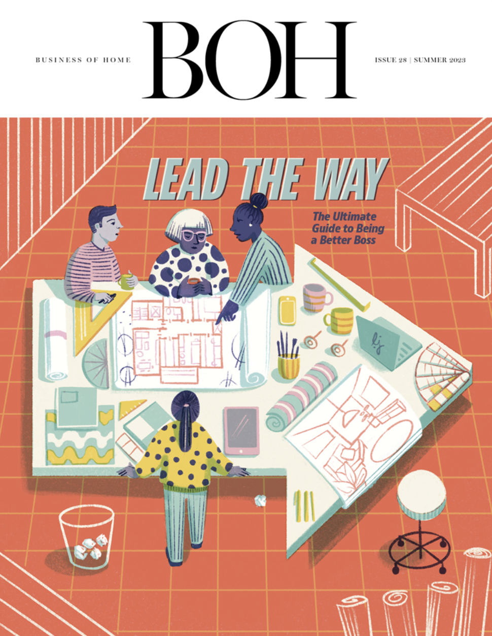 Business Of Home Magazine tearsheet featuring Austin, Texas kitchen by The Pankonien Group, photography by Avery Nicole Photography