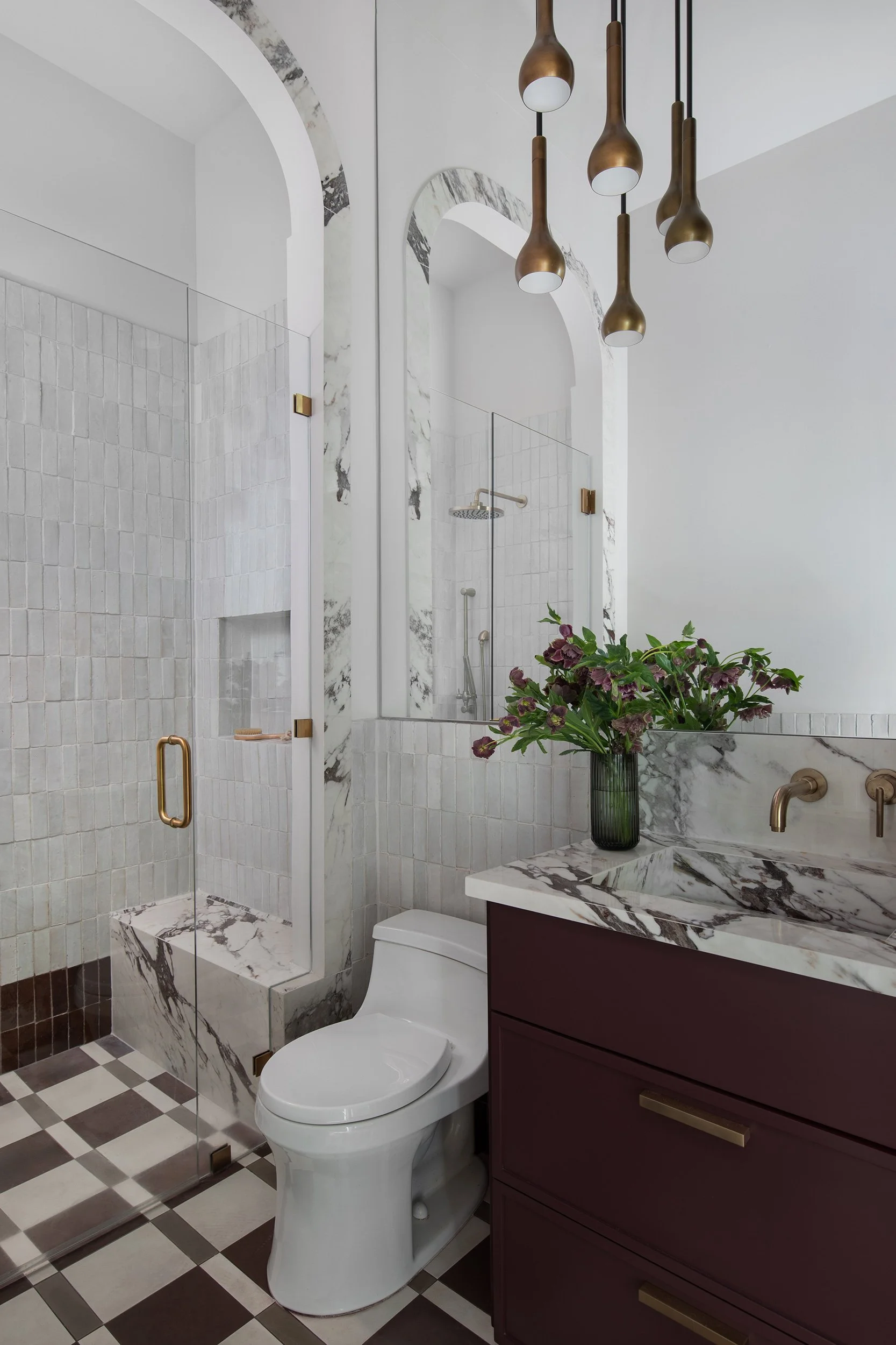 Powder bathroom  from the Taylor Gaines Project, designed by Etch Design Group, Austin TX, photography by Avery Nicole Photography