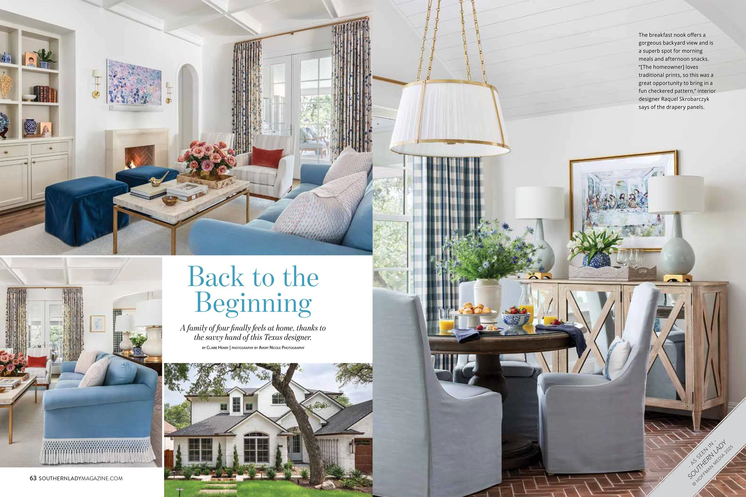 Southern Lady Magazine tearsheet 2025 featuring Austin, Texas home by Heather Scott Home & Design, photography by Avery Nicole Photography