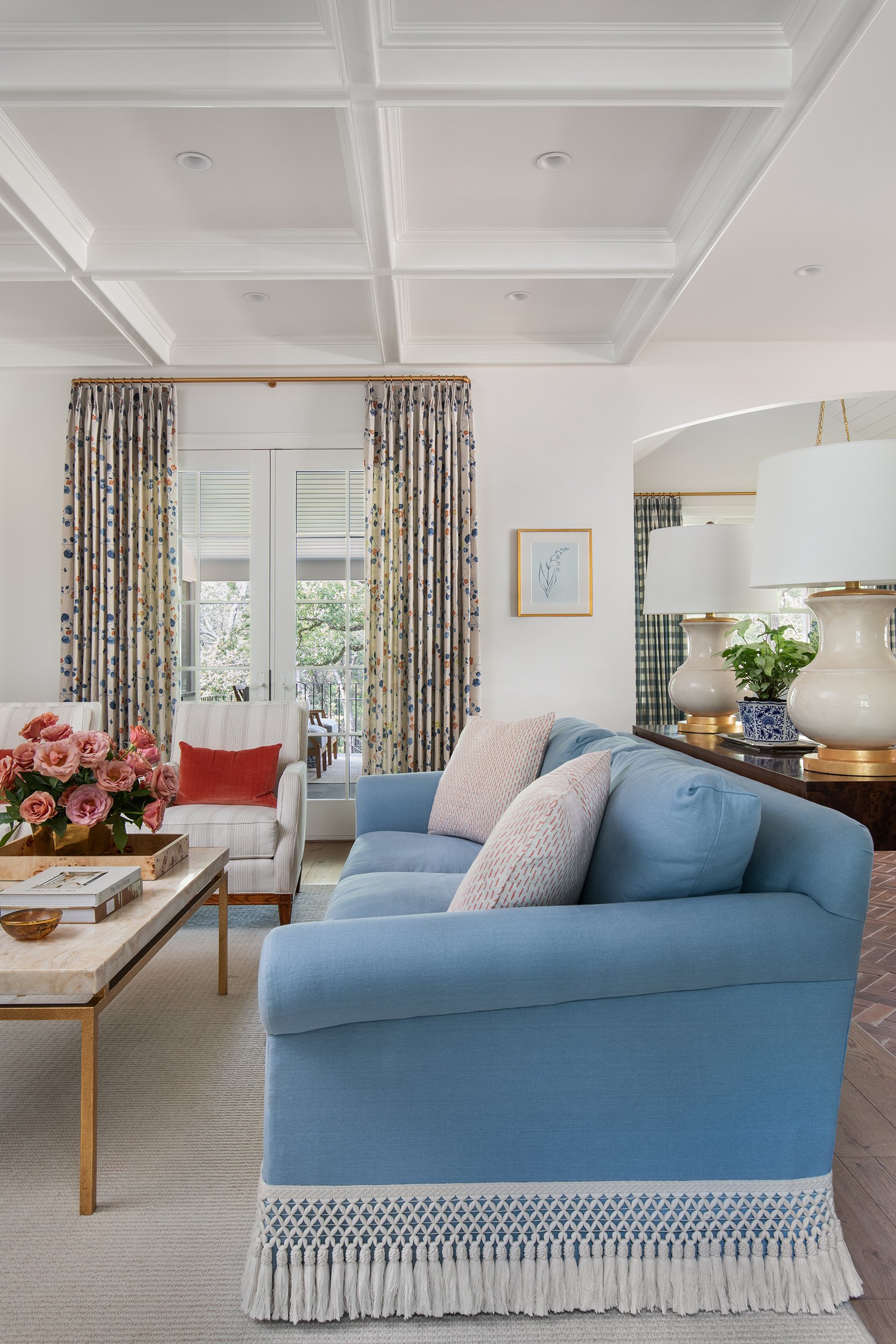 Travis Country Home living room design by Heather Scott Home & Design, build by Drake Build and architecture by Architecture by George. Photography by Avery Nicole Photography and located in Austin, Texas