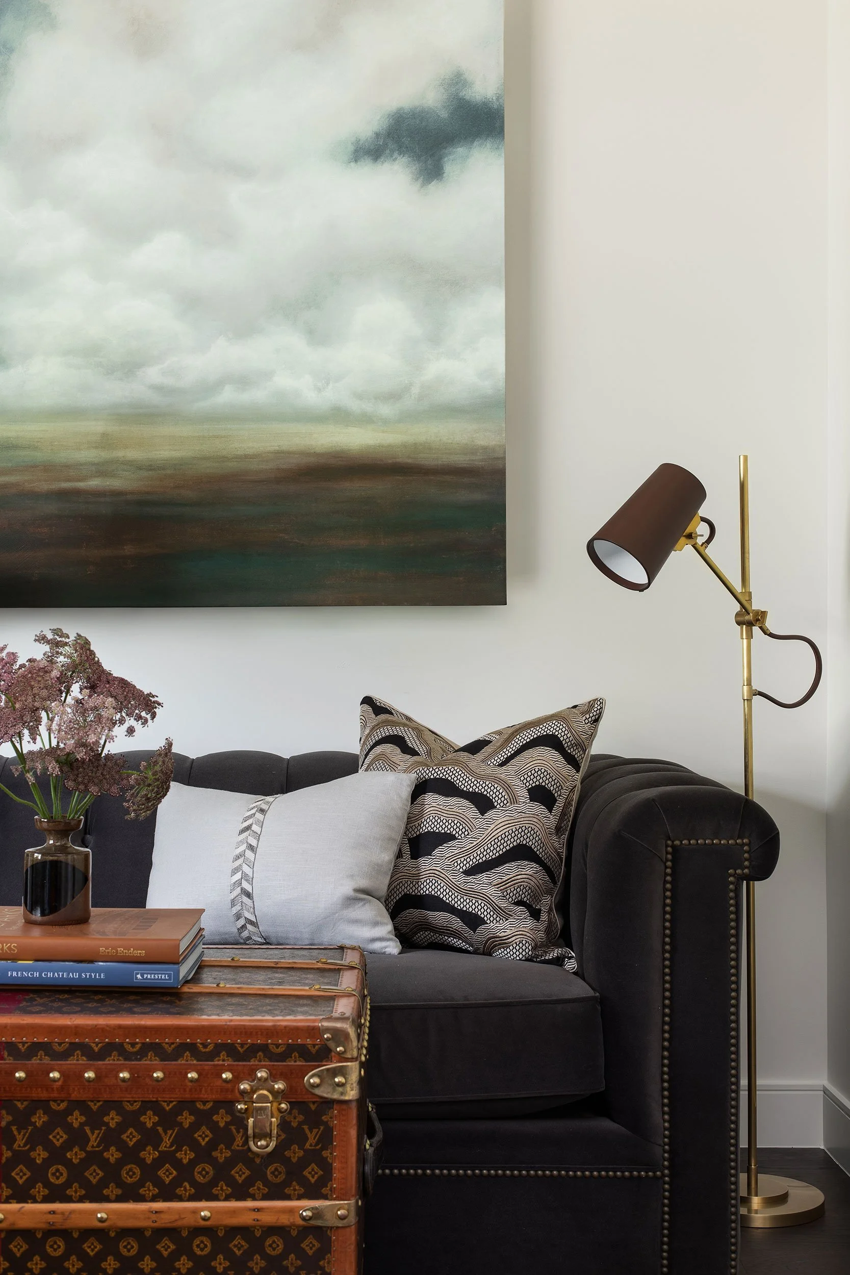 Office vignette from the Amarra Villas project, designed by Heather Scott Home & Design, Austin Texas, photography by Avery Nicole Photography