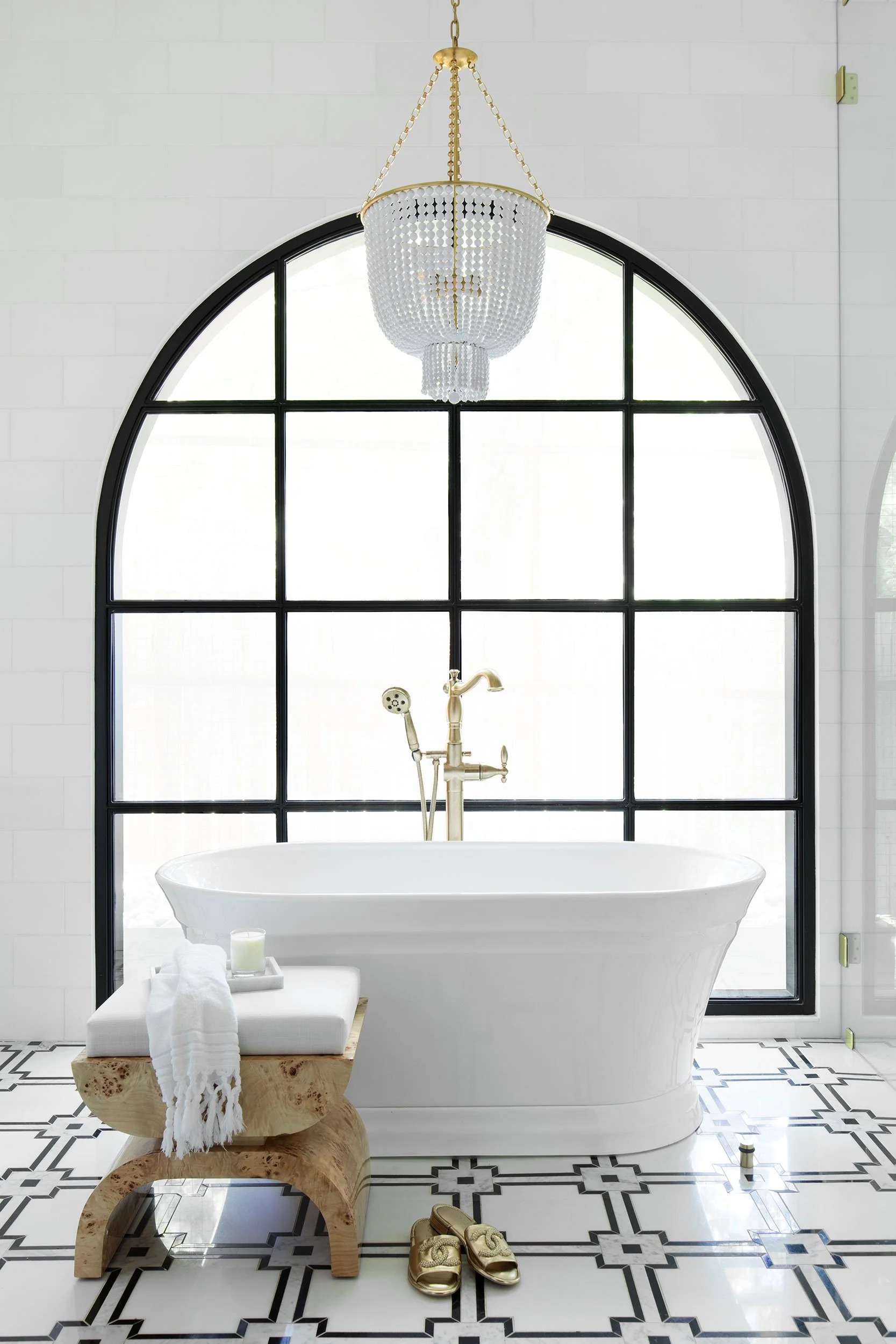 Primary bathroom from Classic Casa designed by Heather Scott Home & Design, Austin Texas, photography by Avery Nicole Photography