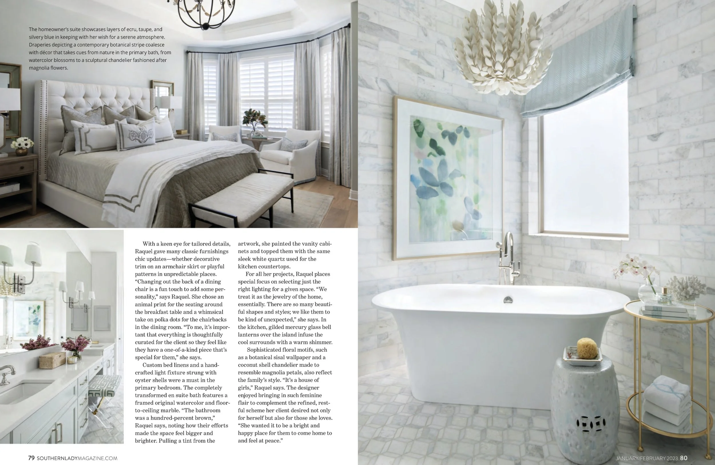 Southern Lady Magazine tearsheet 2023 featuring Austin, Texas home by Heather Scott Home & Design, photography by Avery Nicole Photography