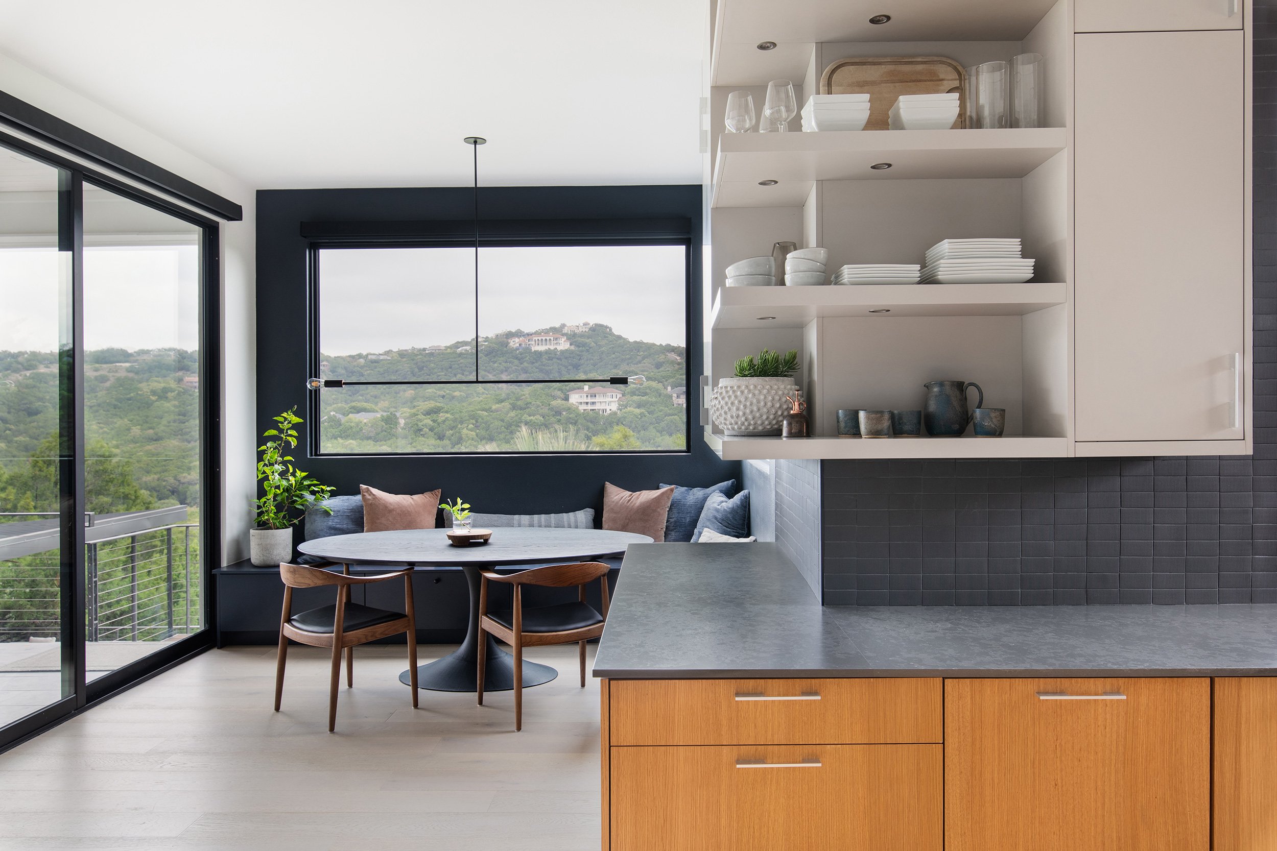 Kitchen and breakfast nook from the Weston Lane Project, designed by Patrice Nichole Studio, Austin Texas, photography by Avery Nicole Photography