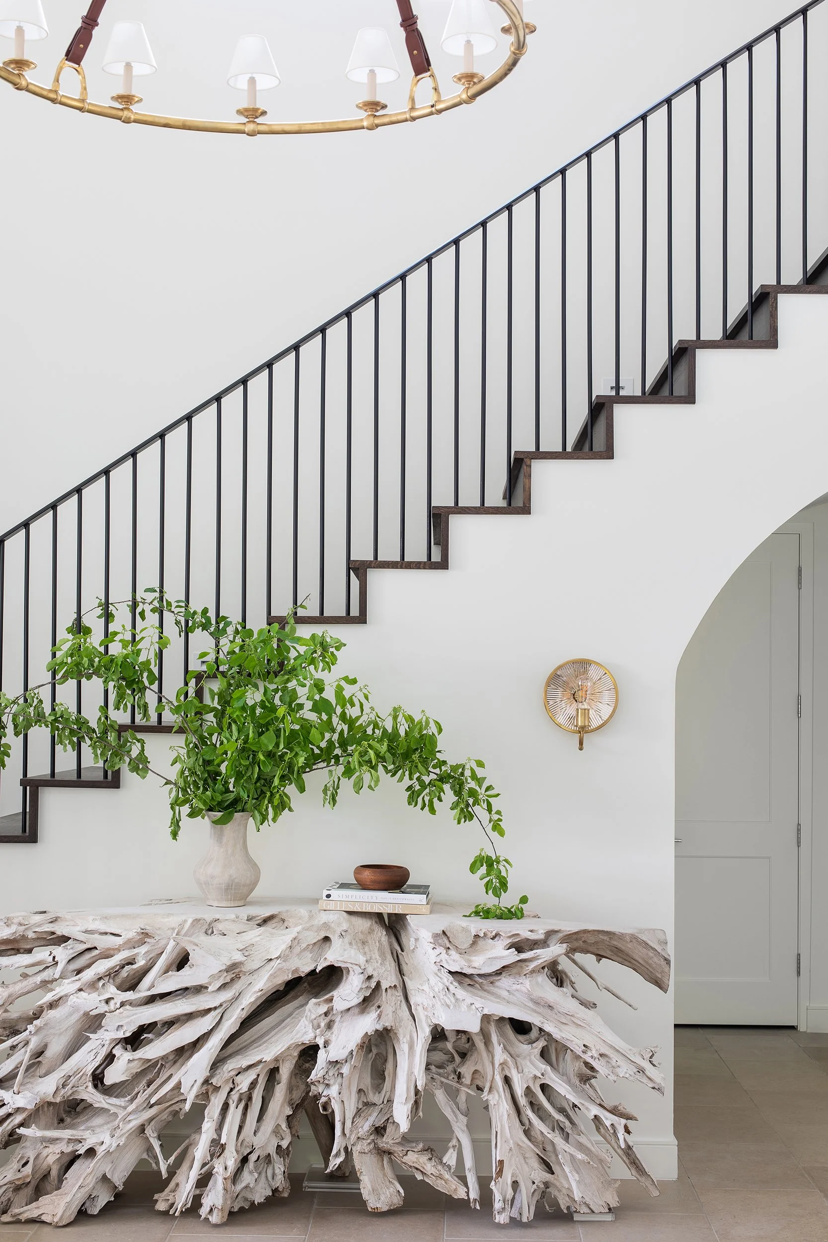 Entry vignette from the Amarra Villas project, designed by Heather Scott Home & Design, Austin Texas, photography by Avery Nicole Photography