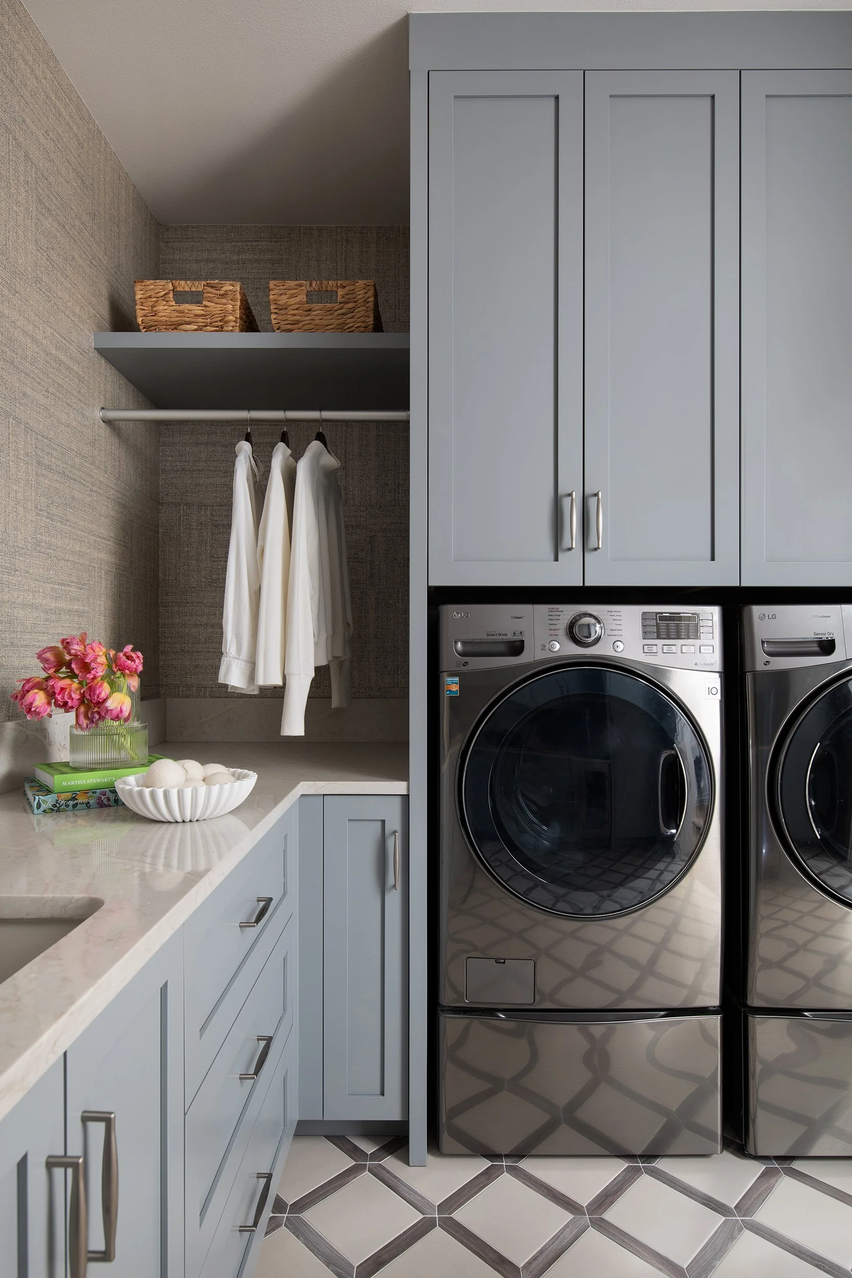 The Falls Residence laundry room design Etch Design Group, residential interior design photography by Avery Nicole Photography and located in Austin, Texas