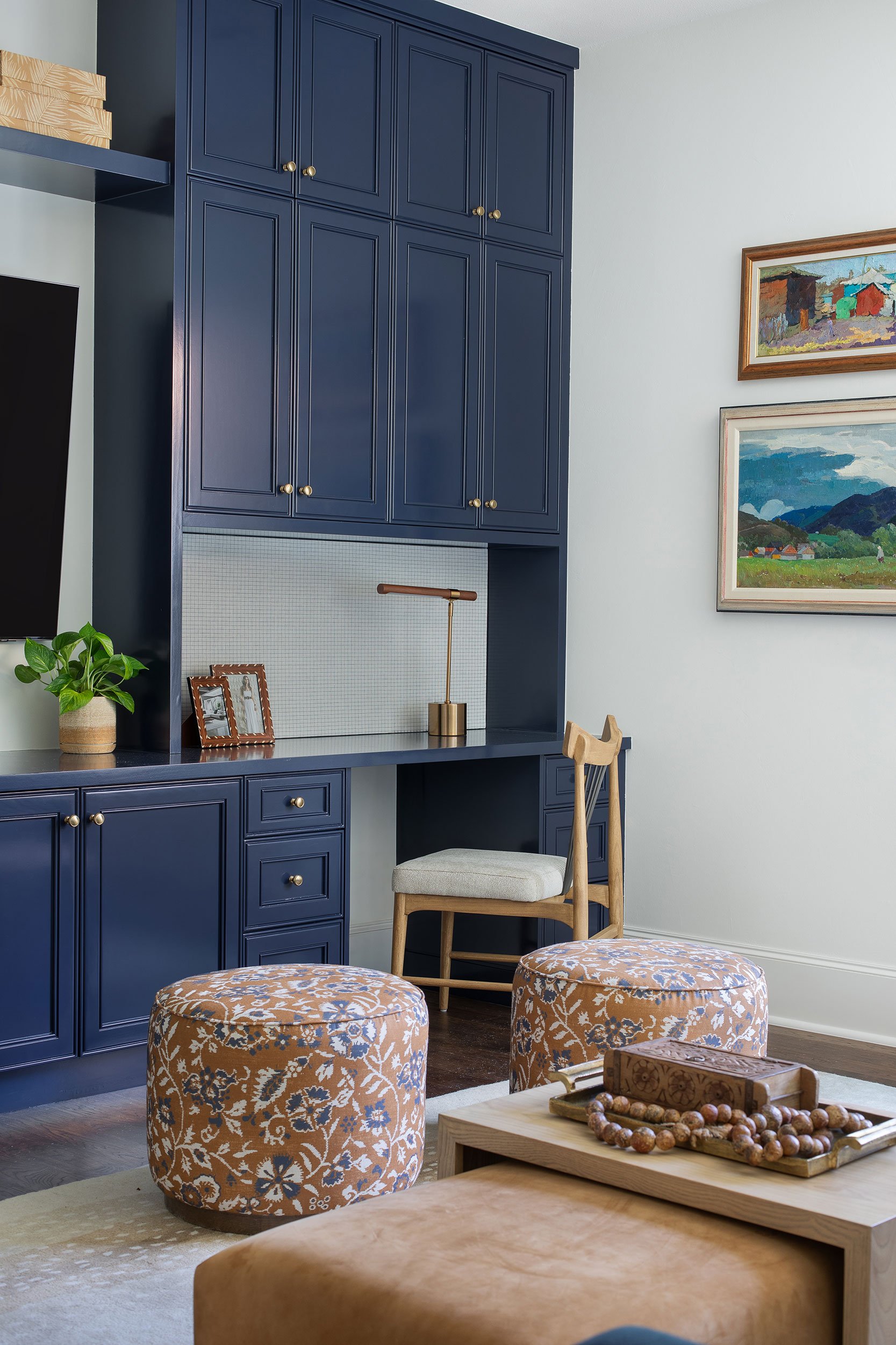 Media room vignette from the Bruton Springs project, designed by HouseMill Design, Austin Texas, photography by Avery Nicole Photography