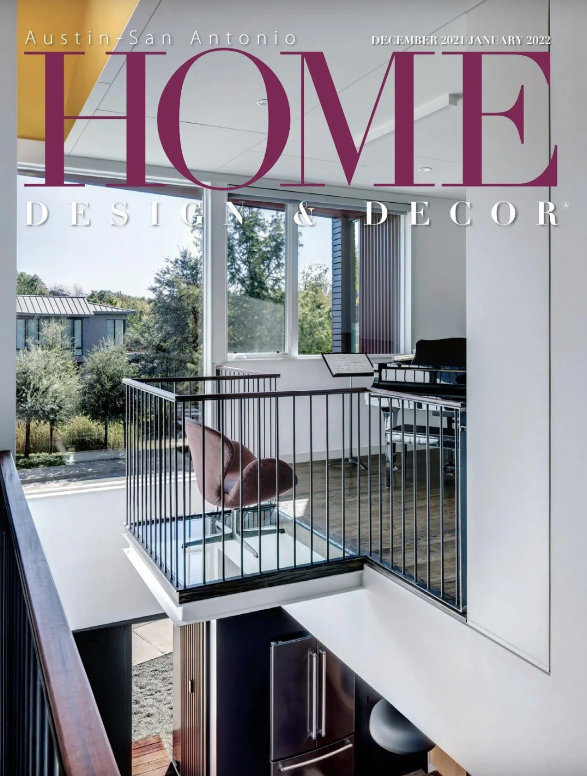 Home Design & Decor Magazine tearsheet featuring Austin Texas Home by Ariel Bleich Design, photography by Avery Nicole Photography