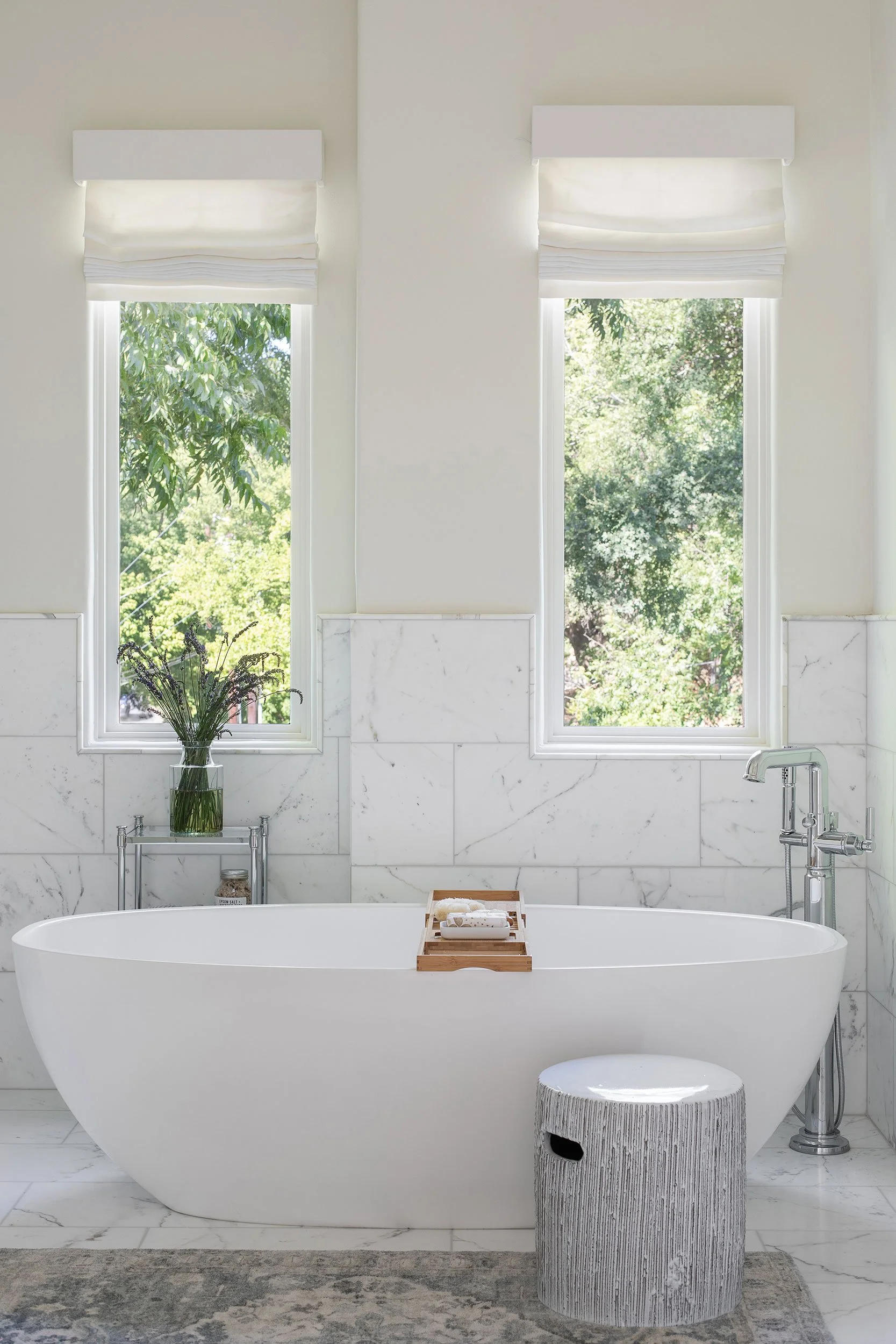 Primary bathroom from the Bruton Springs project, designed by HouseMill Design, Austin Texas, photography by Avery Nicole Photography