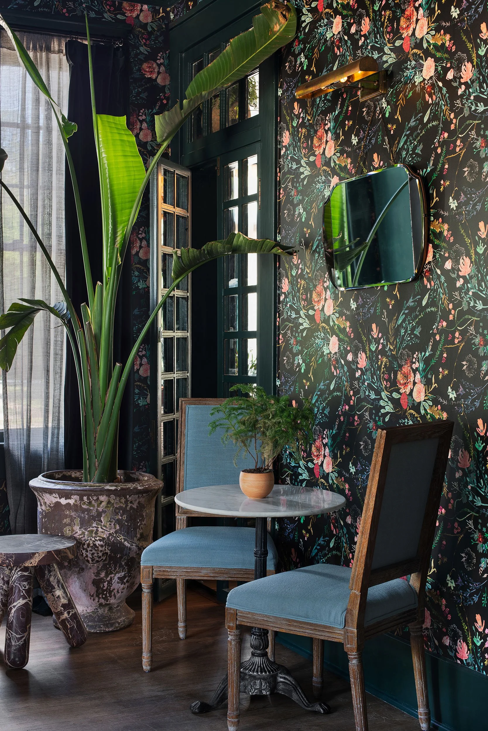 Main sitting area vignette from the West House project, designed by Chelsea Kloss with LV Collective, Austin Texas, photography by Avery Nicole Photography