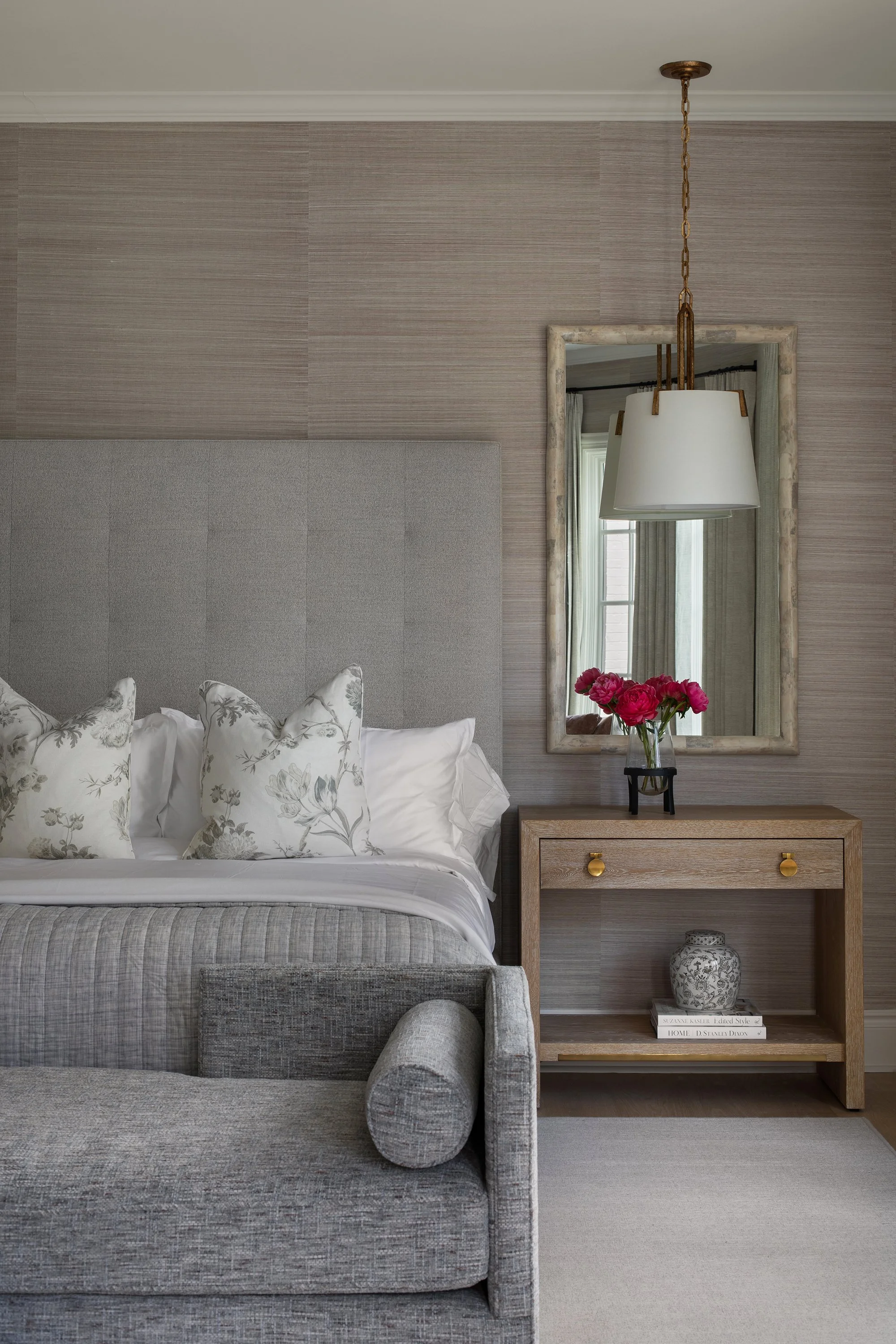 Lake Austin estate primary bedroom interior design by The Pankonien Group, residential photography by Avery Nicole Photography and located Austin, TX