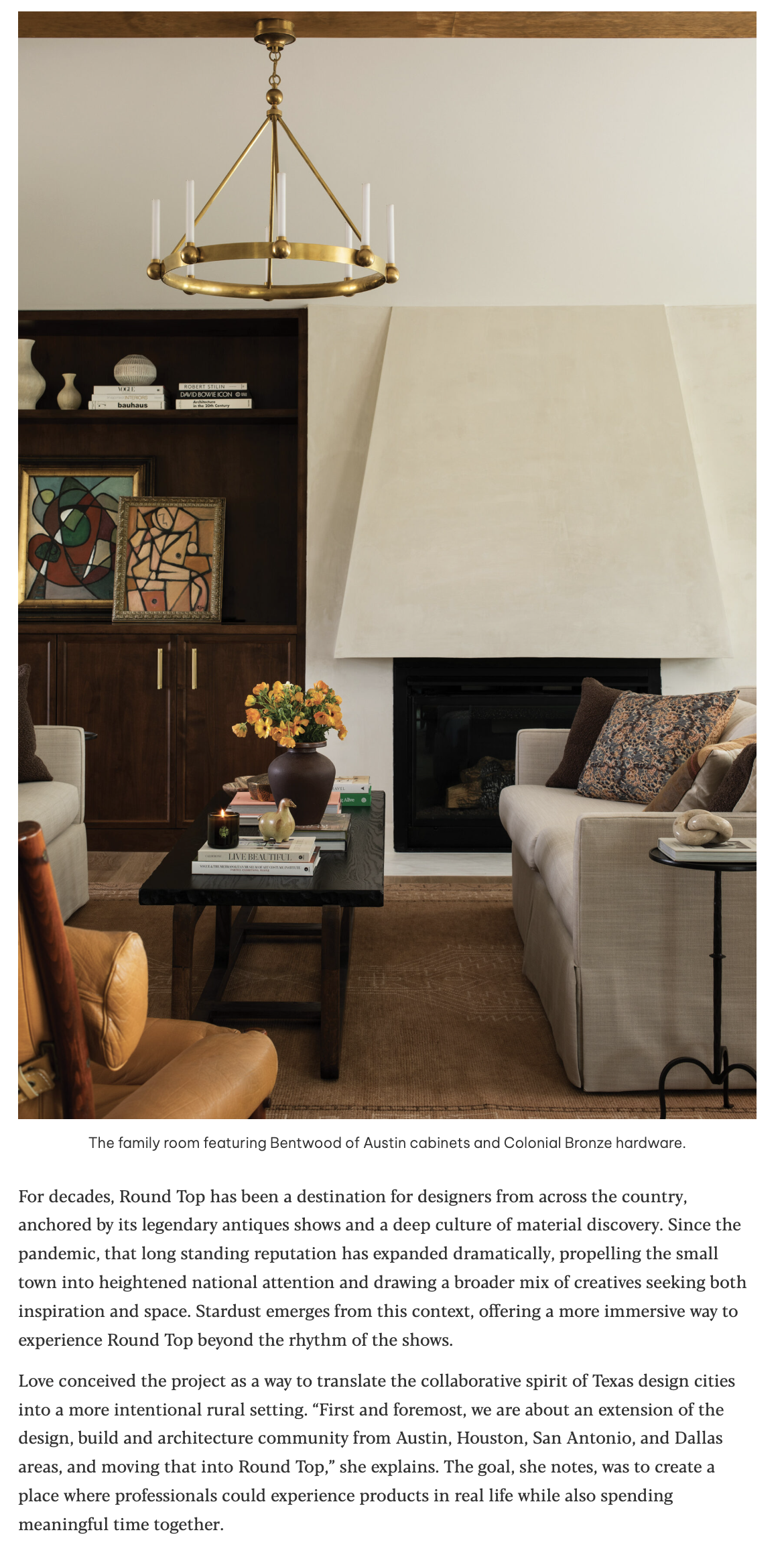 Austin Home Magazine tearsheet, Summer 2026, featuring Round Top chic getaway Stardust Ranch by Urbane Design, photography by Avery Nicole Photography