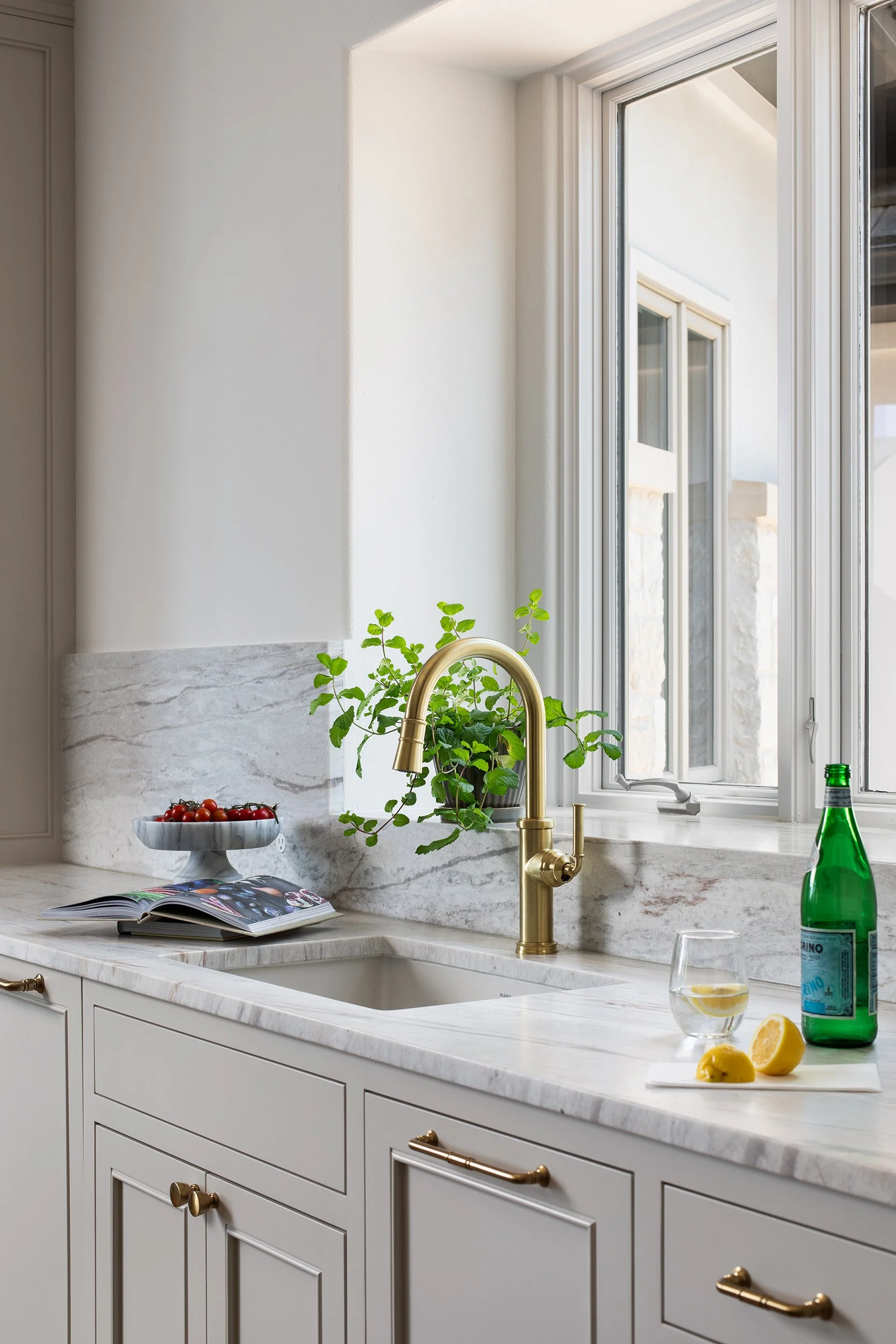 The Falls Residence kitchen vignette design Etch Design Group, residential interior design photography by Avery Nicole Photography and located in Austin, Texas