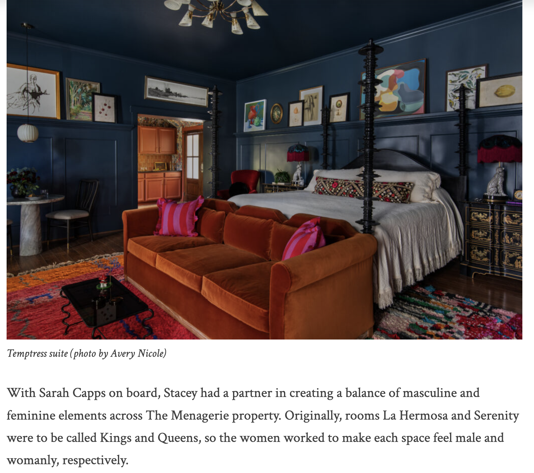 Tribeza Magazine 2024 tearsheet featuring The Menagerie by Sarah Stacey Interior Design, Fredericksburg, Texas, photography by Avery Nicole Photography