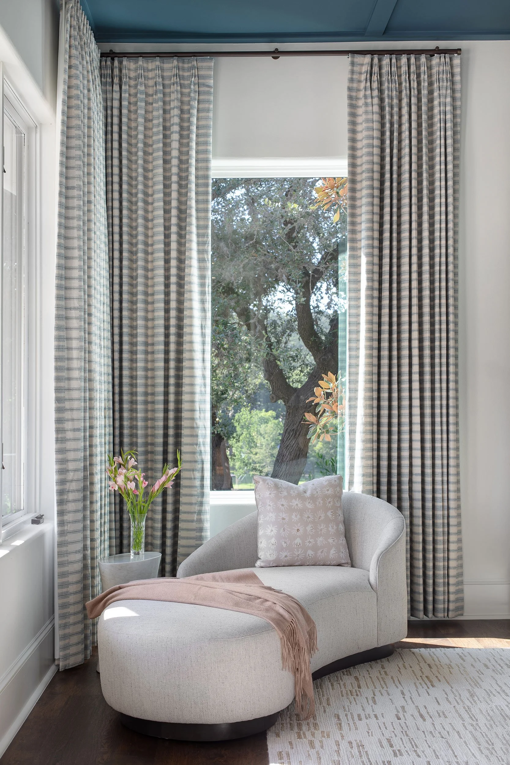 Primary bedroom vignette from the Bruton Springs project, designed by HouseMill Design, Austin Texas, photography by Avery Nicole Photography