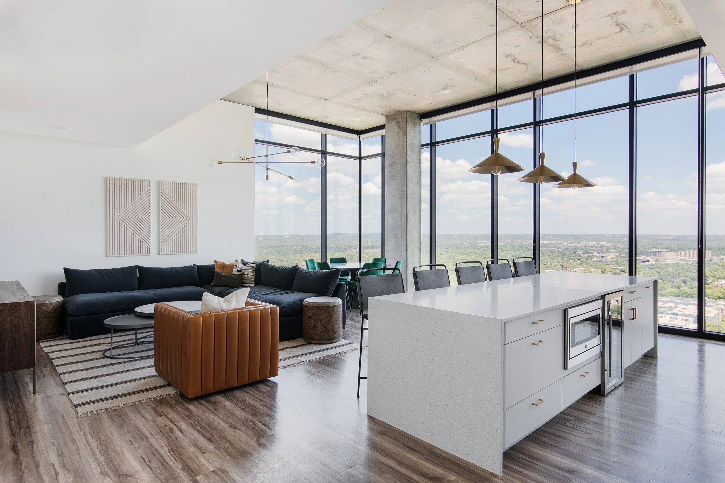 Model unit from the Waterloo Student Housing designed by Chelsea Kloss with LV Collective, University of Texas at Austin, Austin Texas, photography by Avery Nicole Photography