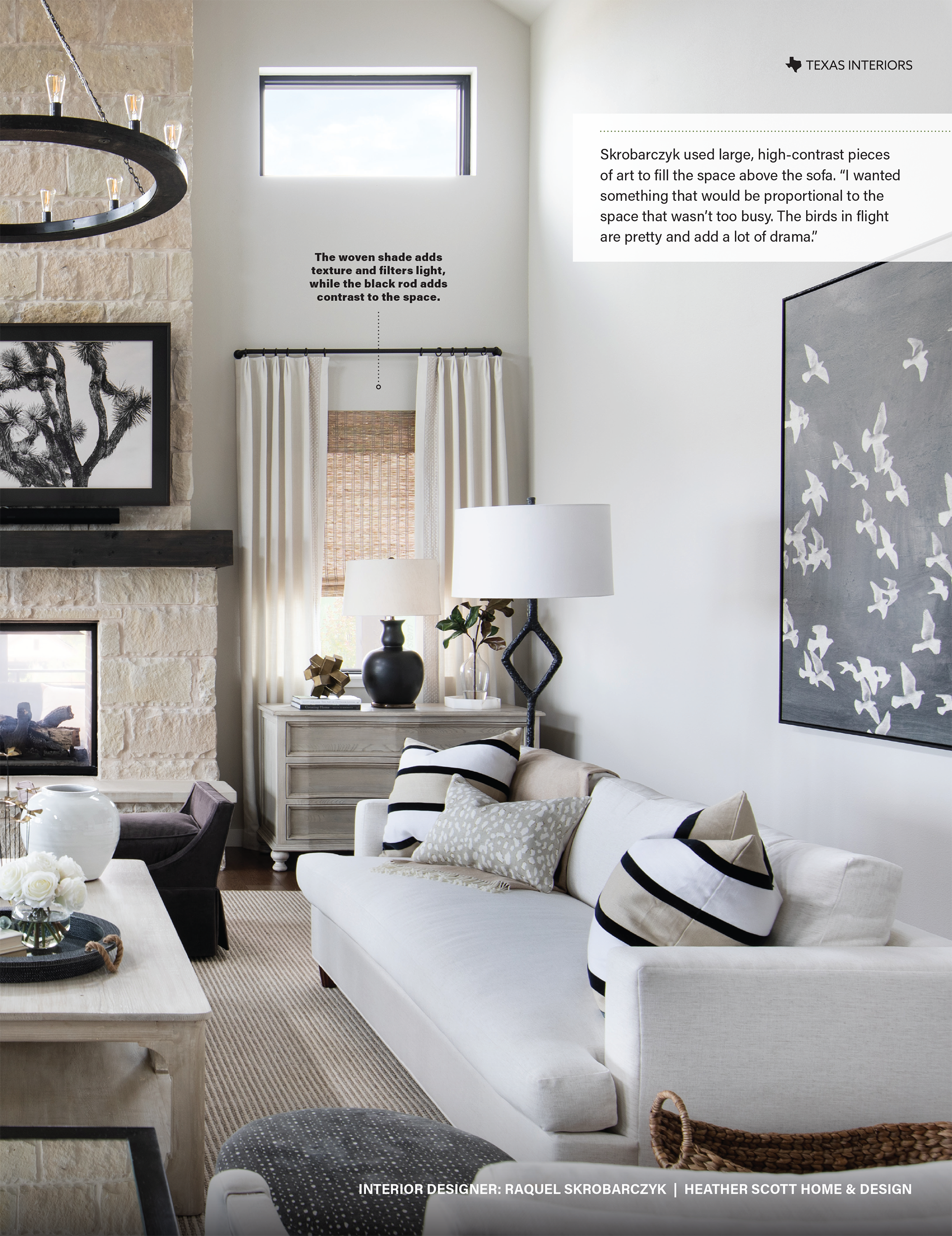 Texas Living Magazine tearsheet cover feature Austin Texas home by Heather Scott Home & Design, photography by Avery Nicole Photography