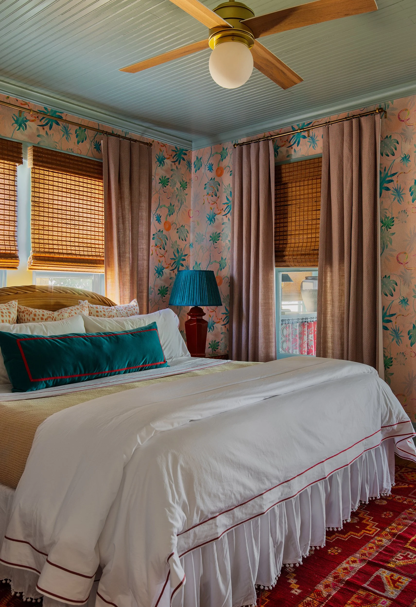 The Menagerie luxury boutique hotel a little bit alexis bungalow bedroom by Sarah Stacey Interior Design. Photography by Avery Nicole Photography and located in Fredericksburg, Texas
