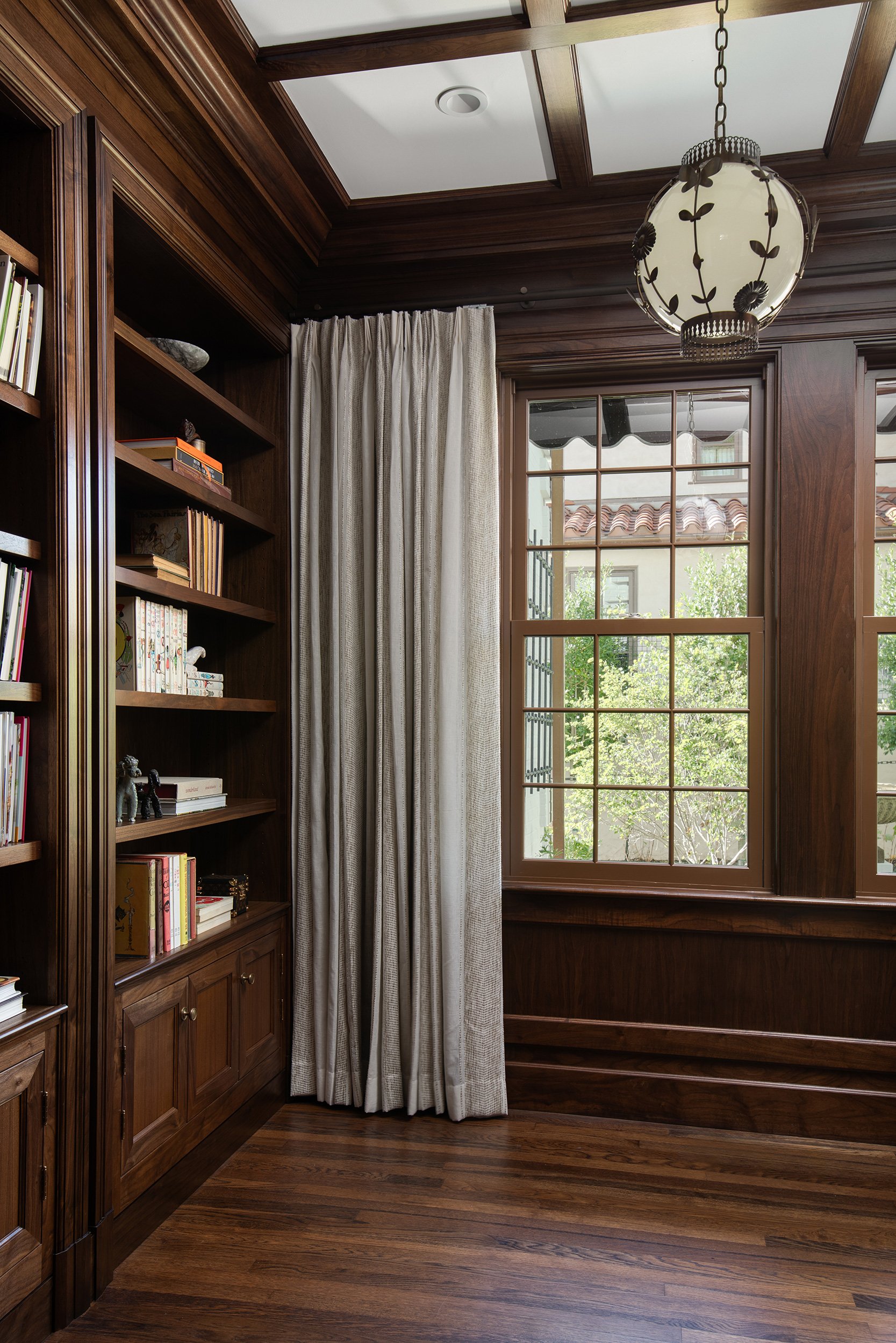 Old Enfield Estate home office by Grasso Gay Architects and built by Messer Design + Construction, residential photography by Avery Nicole Photography and located in Old Enfield Neighborhood in Austin, Texas