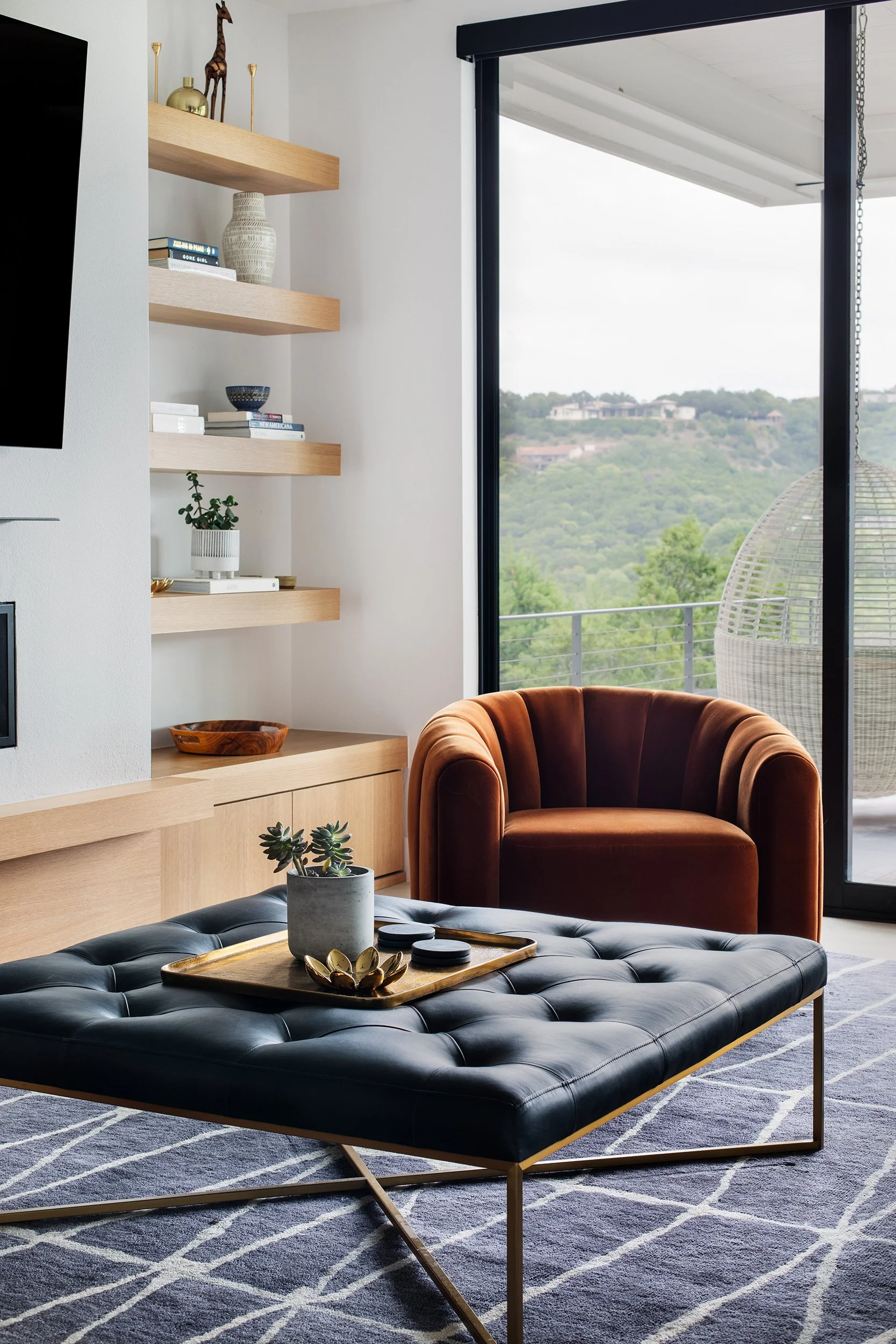 Living room vignette from the Weston Lane Project, designed by Patrice Nichole Studio, Austin Texas, photography by Avery Nicole Photography