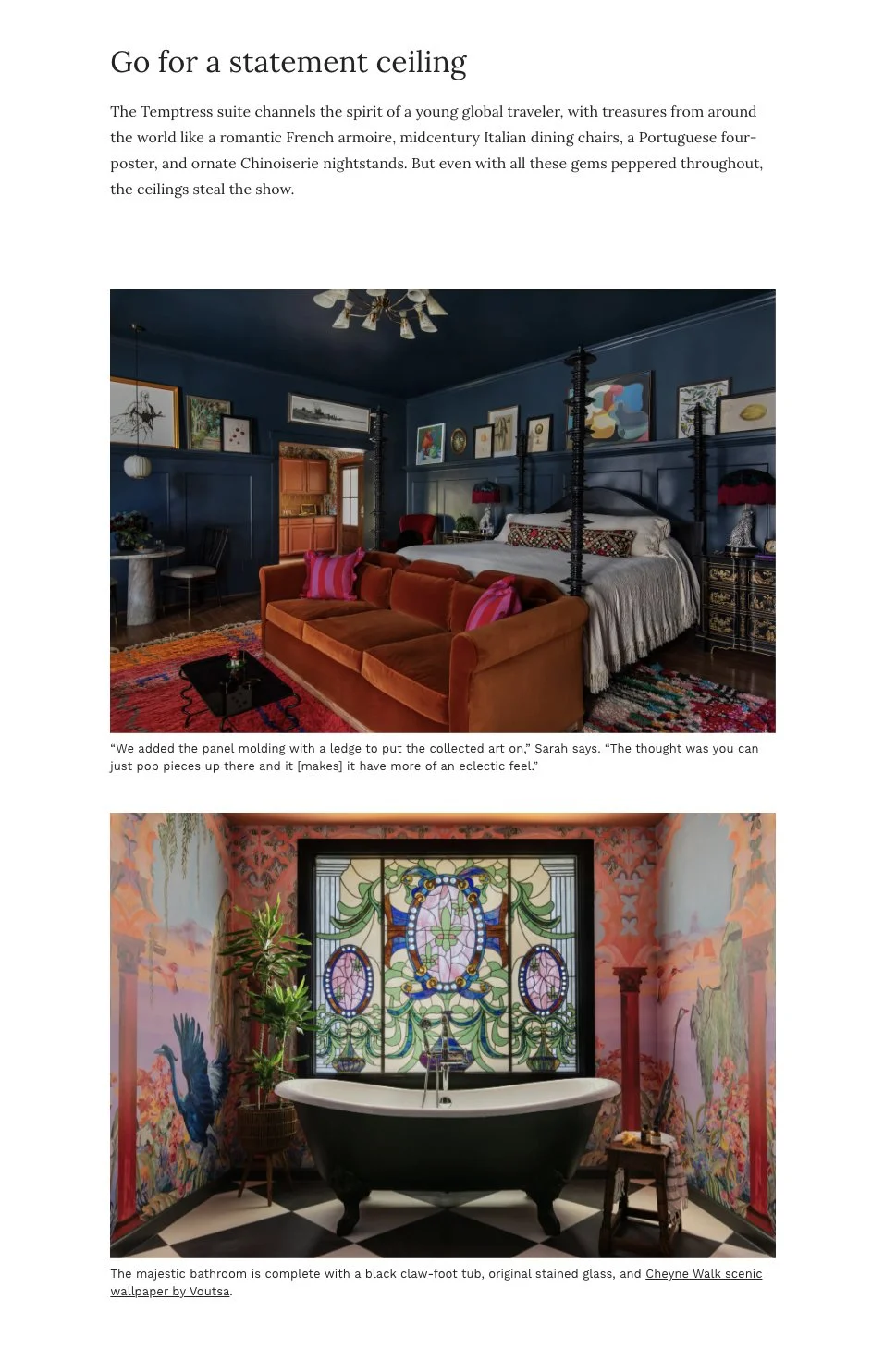 Architectural Digest Magazine tearsheet featuring The Menagerie by Sarah Stacey Interior Design, Fredericksburg, Texas, photography by Avery Nicole Photography