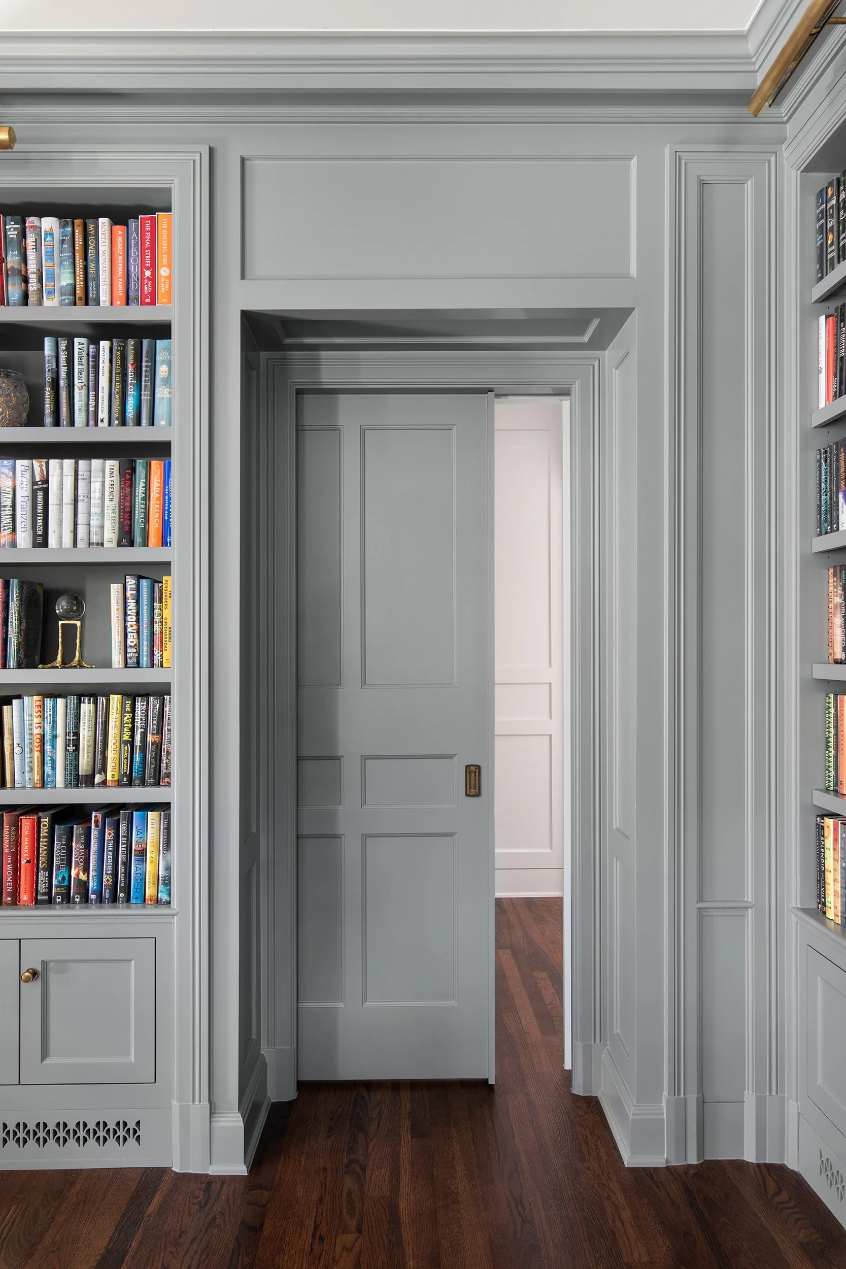 Old Enfield Estate library room by Grasso Gay Architects and built by Messer Design + Construction, residential photography by Avery Nicole Photography and located in Old Enfield Neighborhood in Austin, Texas