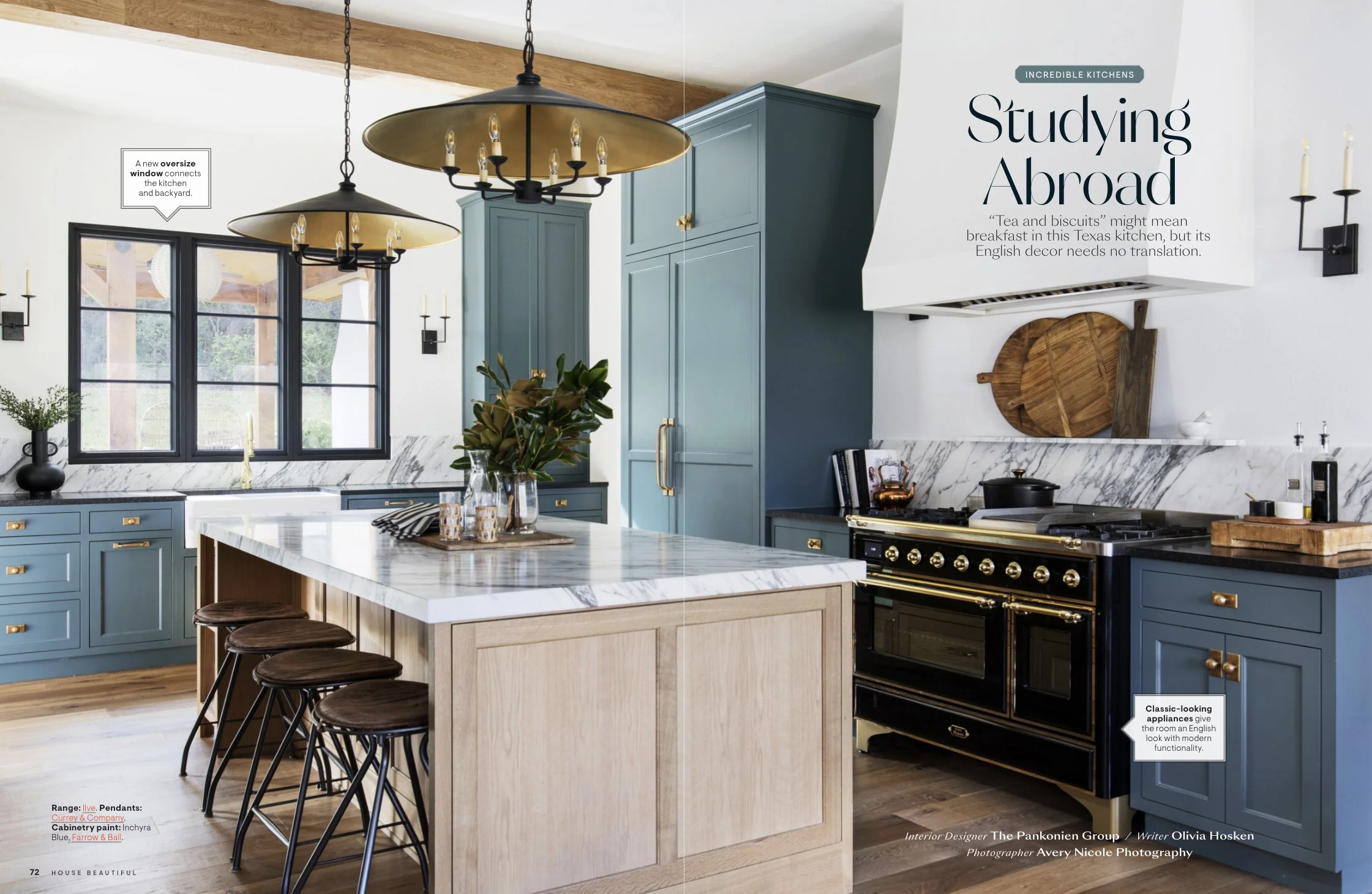 House Beautiful Magazine tearsheet featuring Austin, Texas home by The Pankonien Group, photography by Avery Nicole Photography