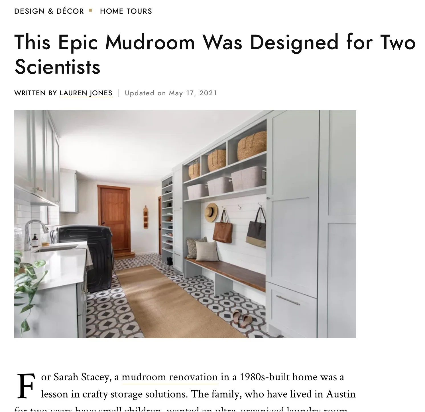 My Domaine tearsheet 2021 featuring Austin, Texas home by Sarah Stacey Interior Design, photography by Avery Nicole Photography