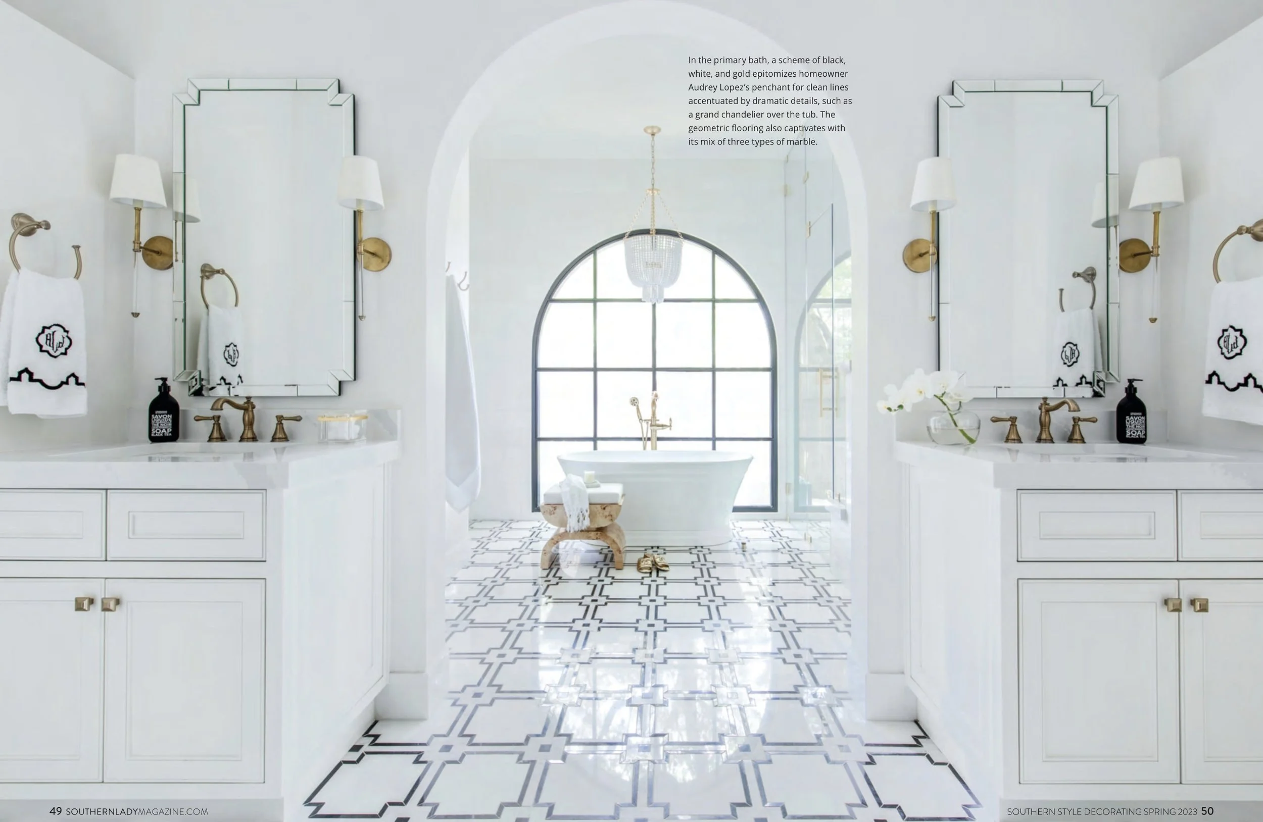 Southern Lady Magazine Southern Style Decorating tearsheet 2023 featuring Austin, Texas home by Heather Scott Home & Design, photography by Avery Nicole Photography