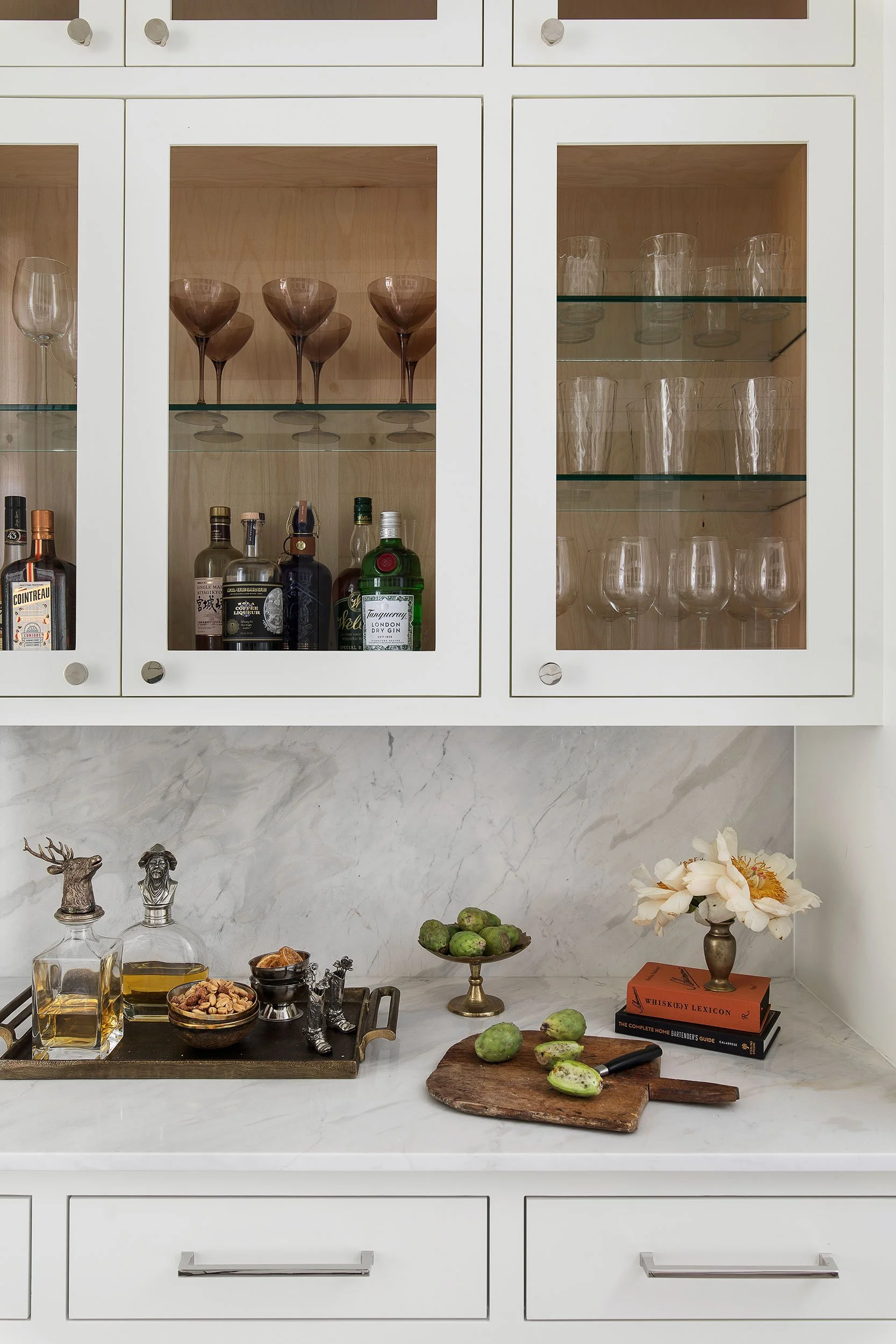 Bar vignette from the Amarra Villas project, designed by Heather Scott Home & Design, Austin Texas, photography by Avery Nicole Photography