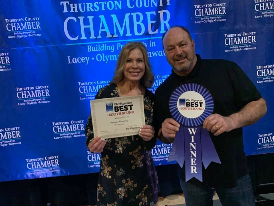 Owners, Ron and Diane Springer, receiving their 2018 Best of South Sound award.