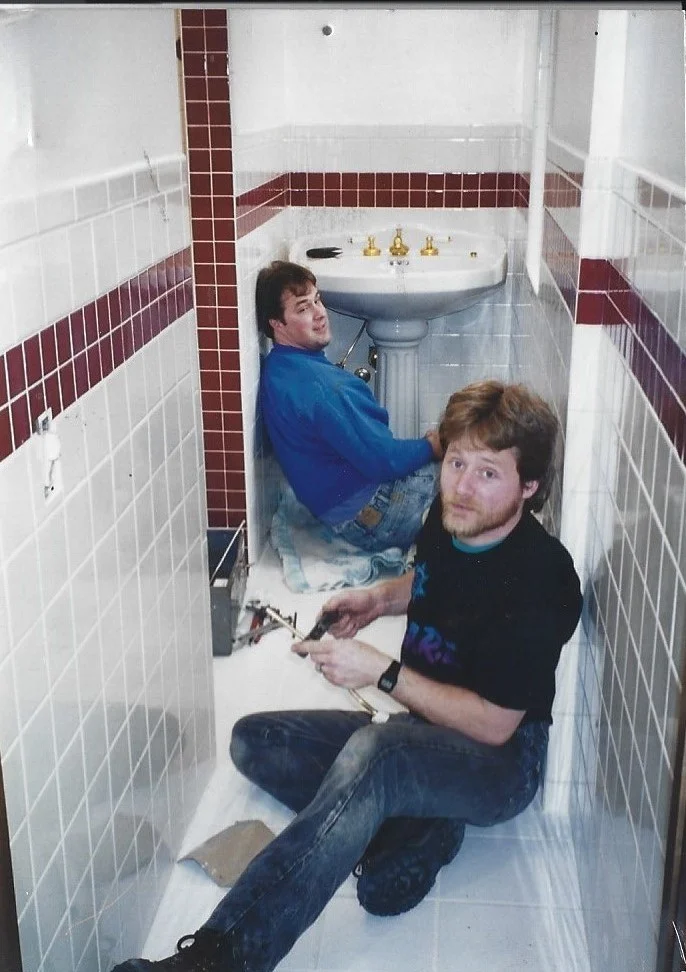 Darin Jenson, employee of 17 years and Ron Springer on a new construction project in the 1990’s.