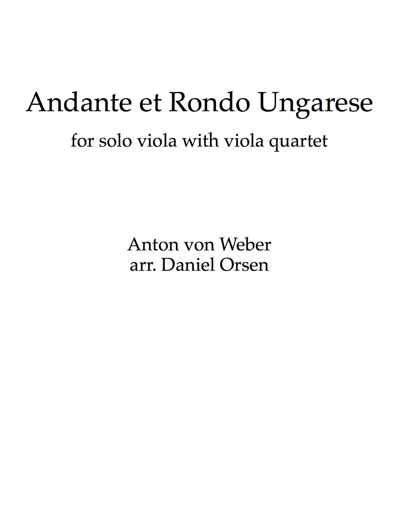 Weber Andante et Rondo Ongarese arr. 5 Violas