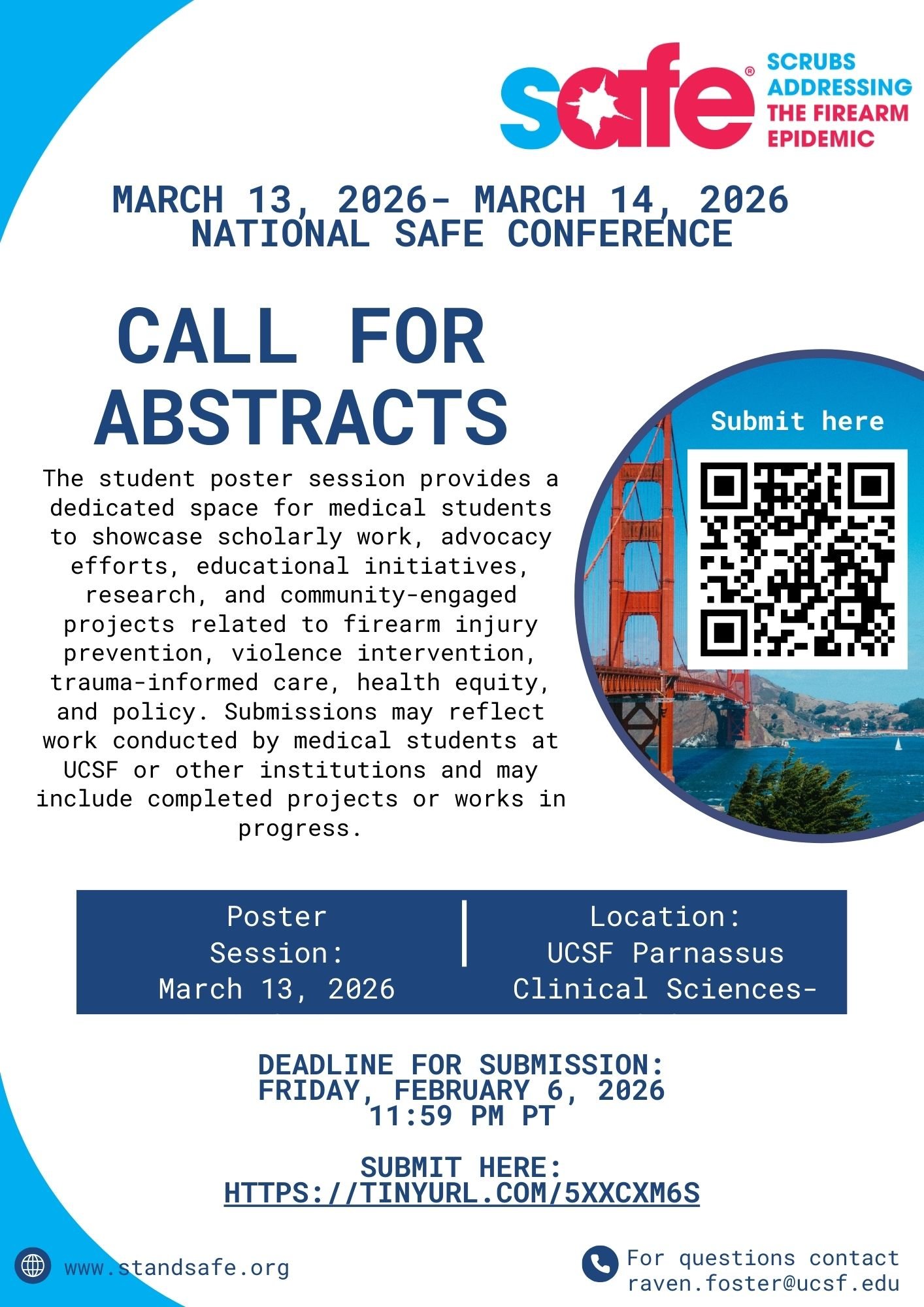 UCSF SAFE Chapter to host Medical Student Poster Session at Curriculum Workshop in March